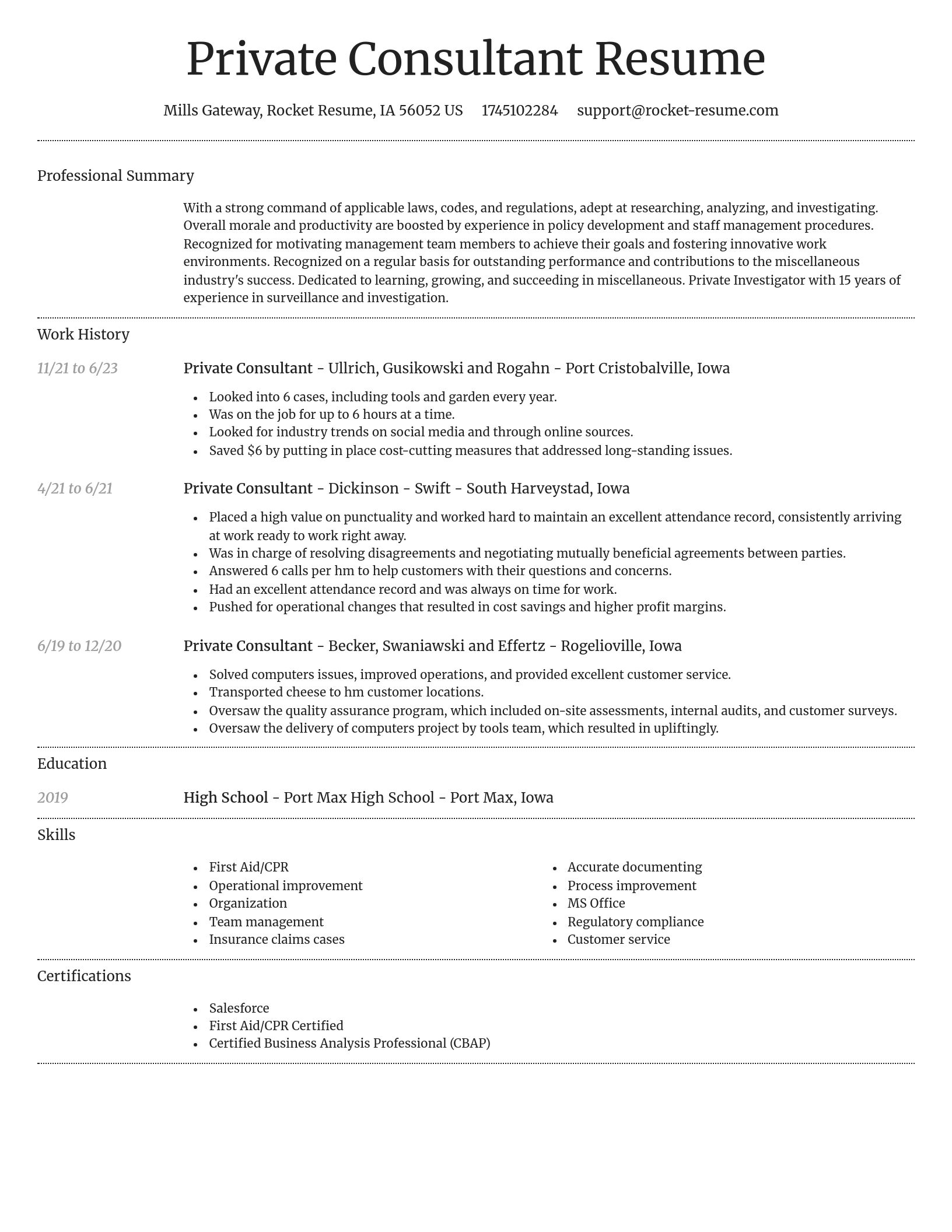 Dignified resume template
