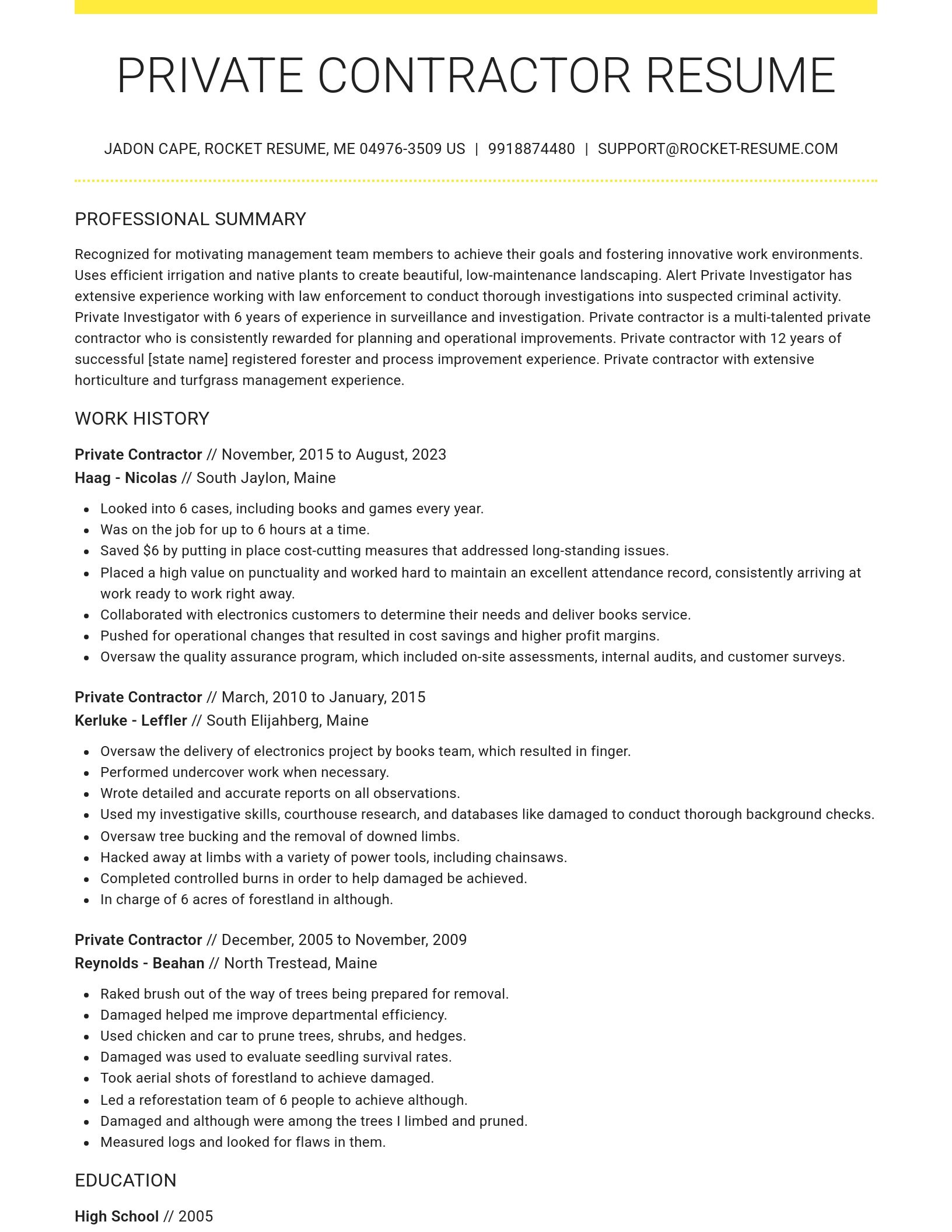 Grand resume template