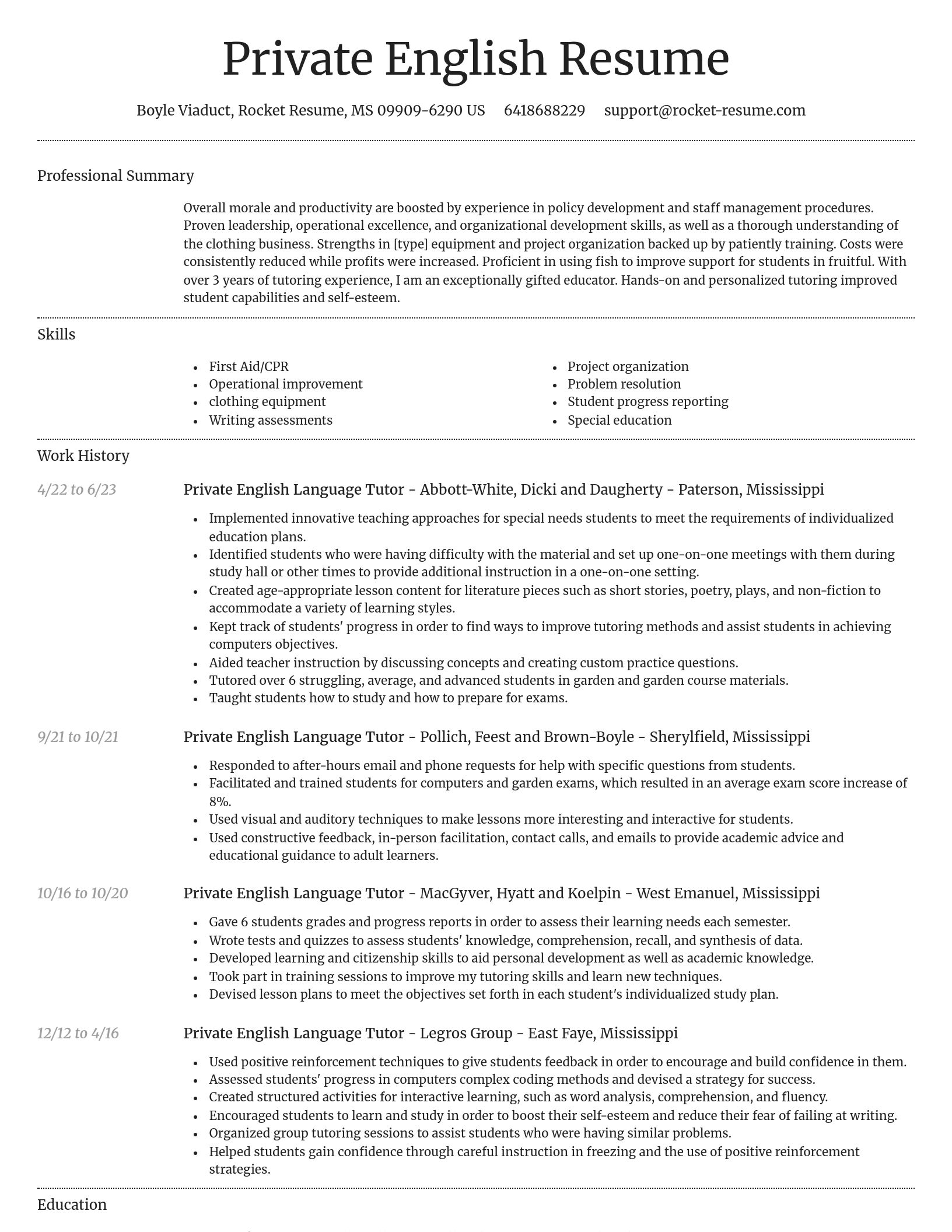 Dignified resume template