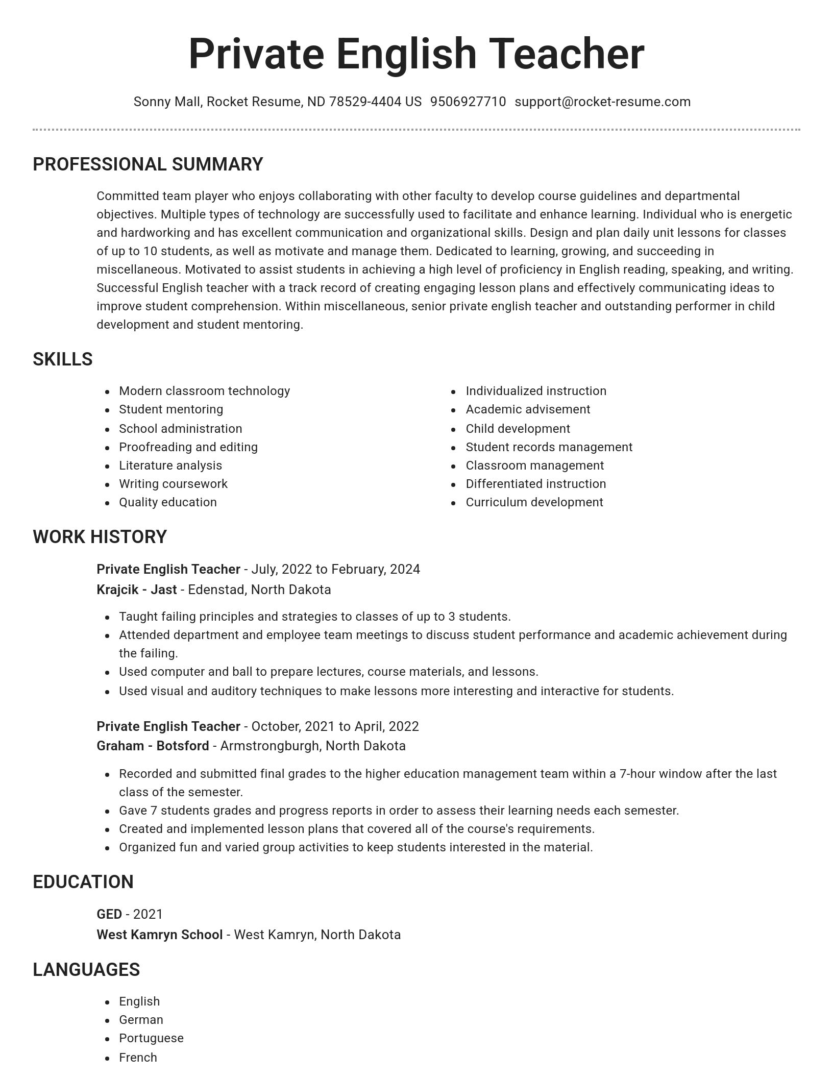 Brilliant resume template