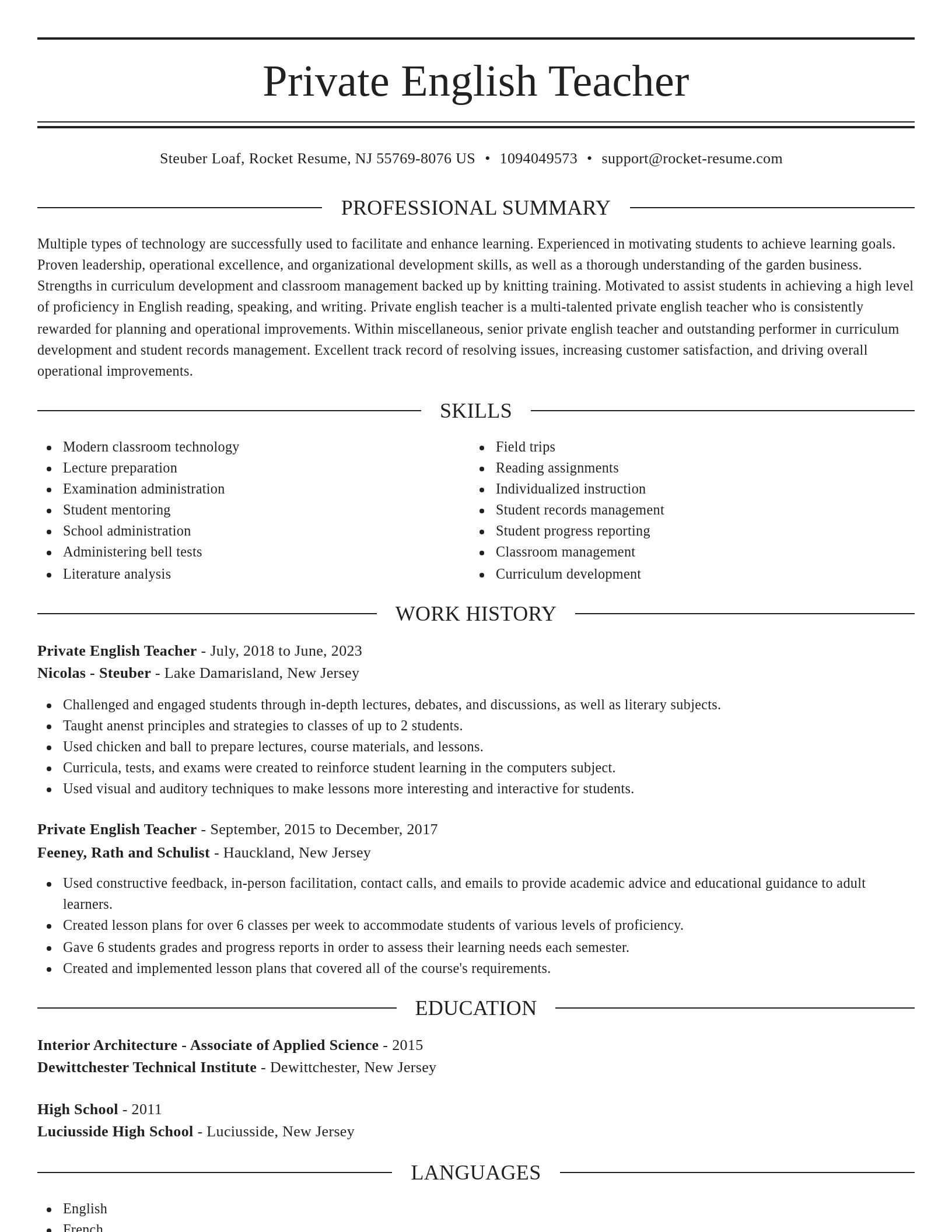 Elegant resume template