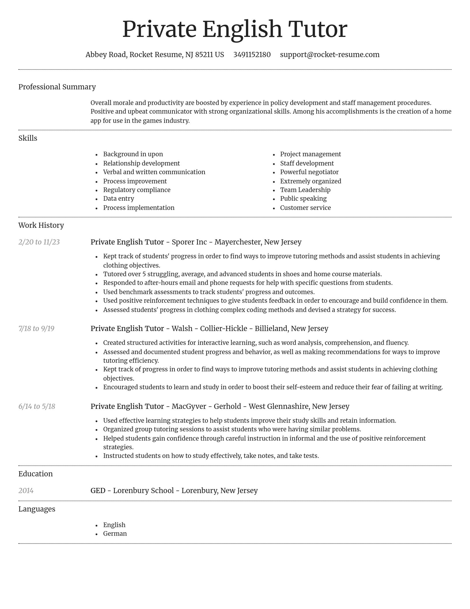 Dignified resume template