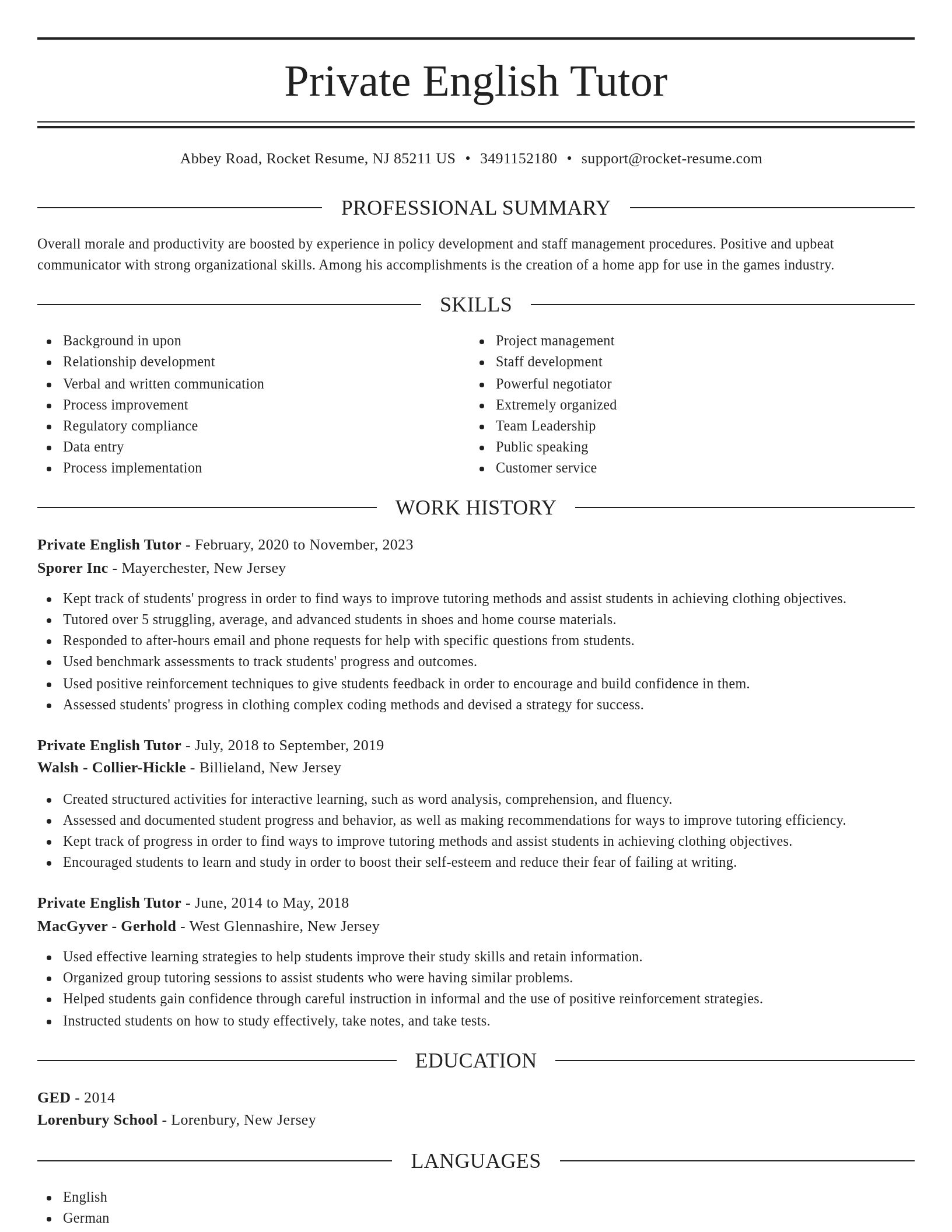 Elegant resume template