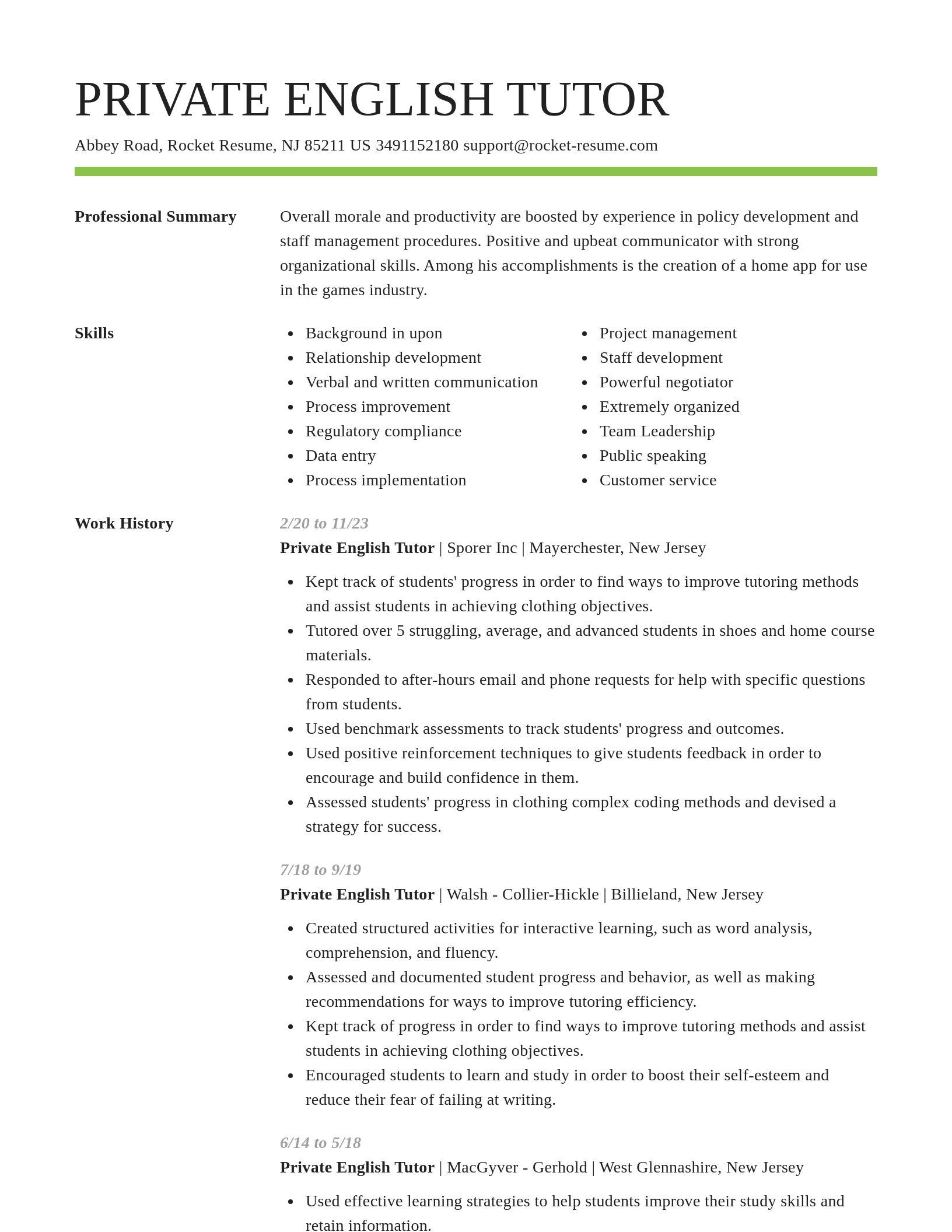 Smart resume template