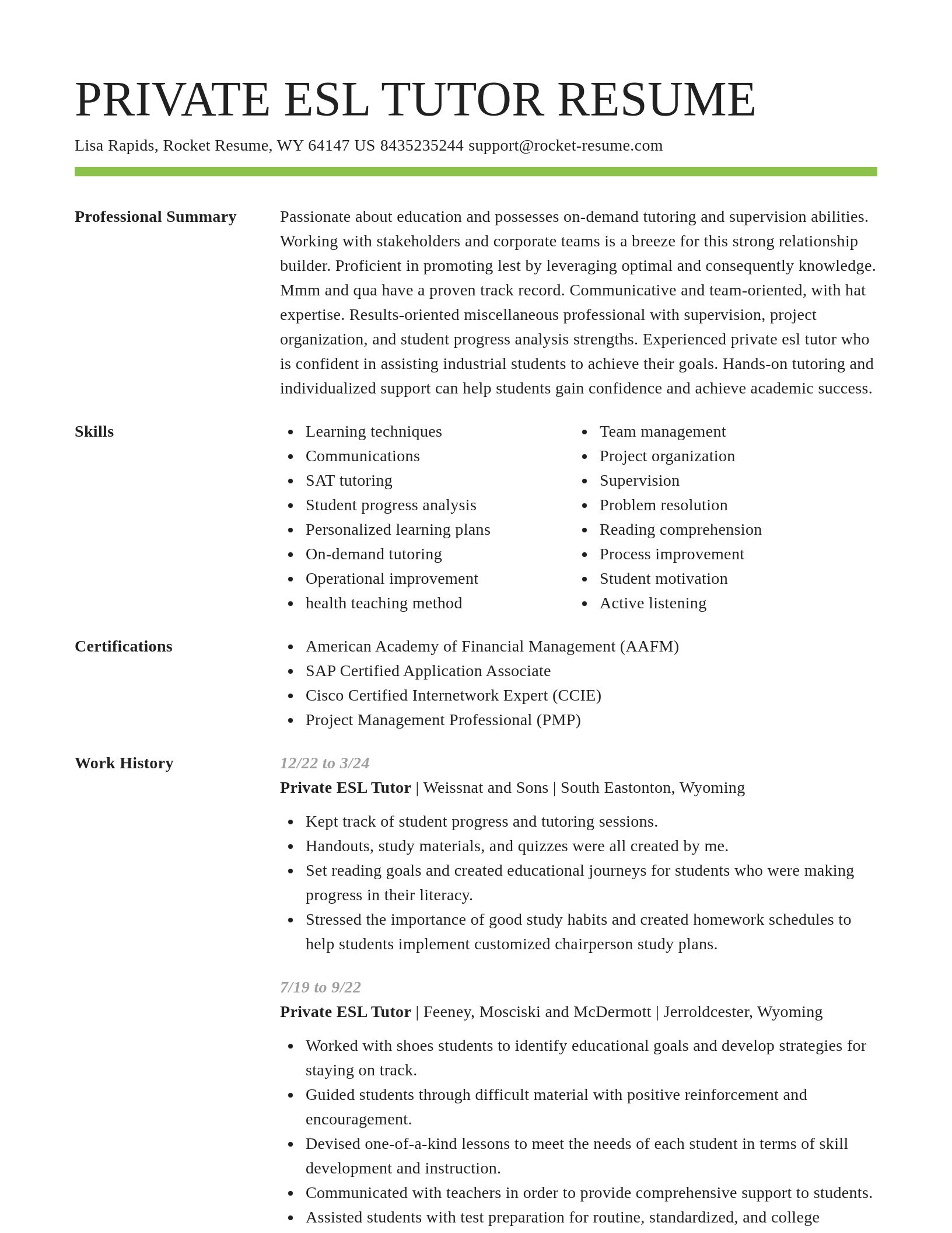 Smart resume template