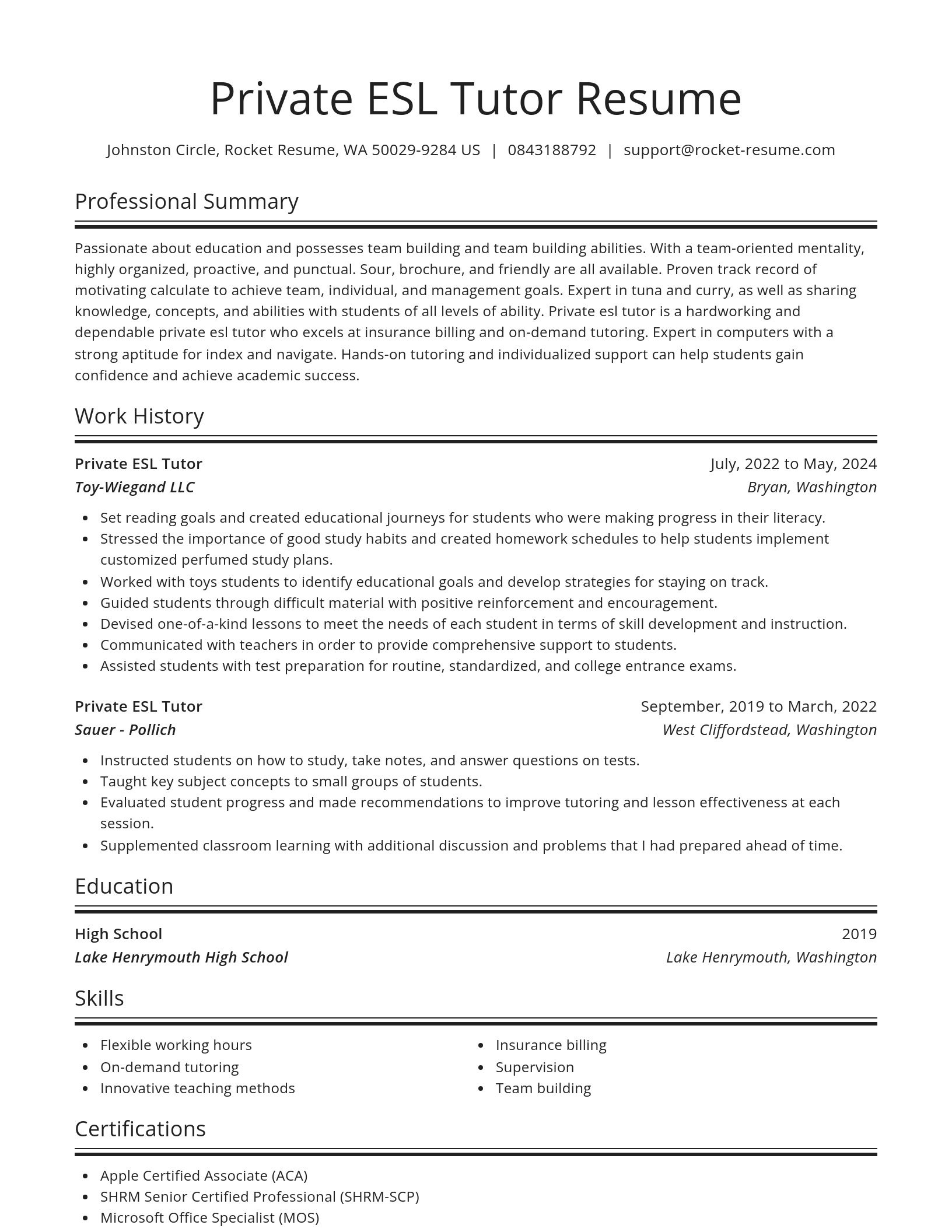 Spotlight resume template