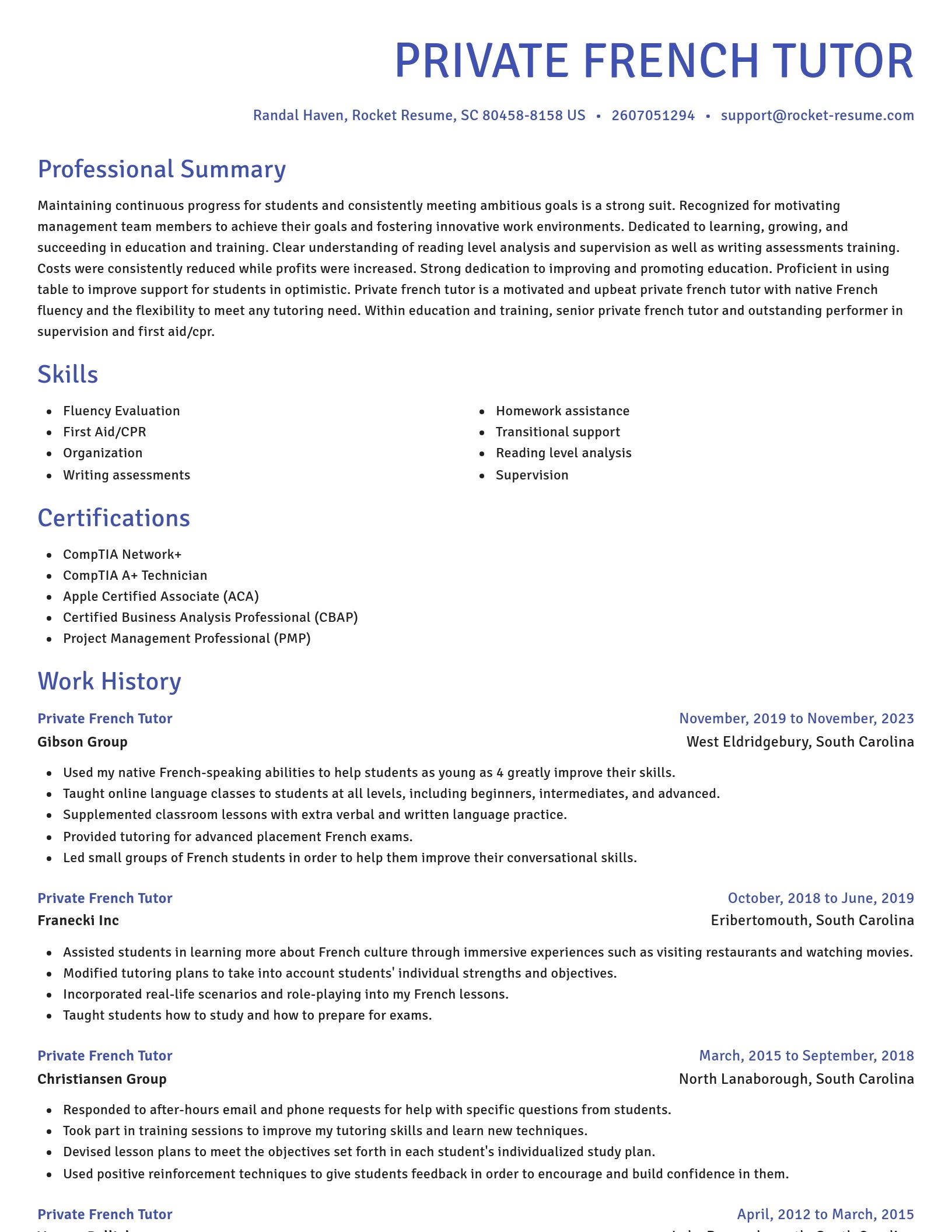 Novel resume template