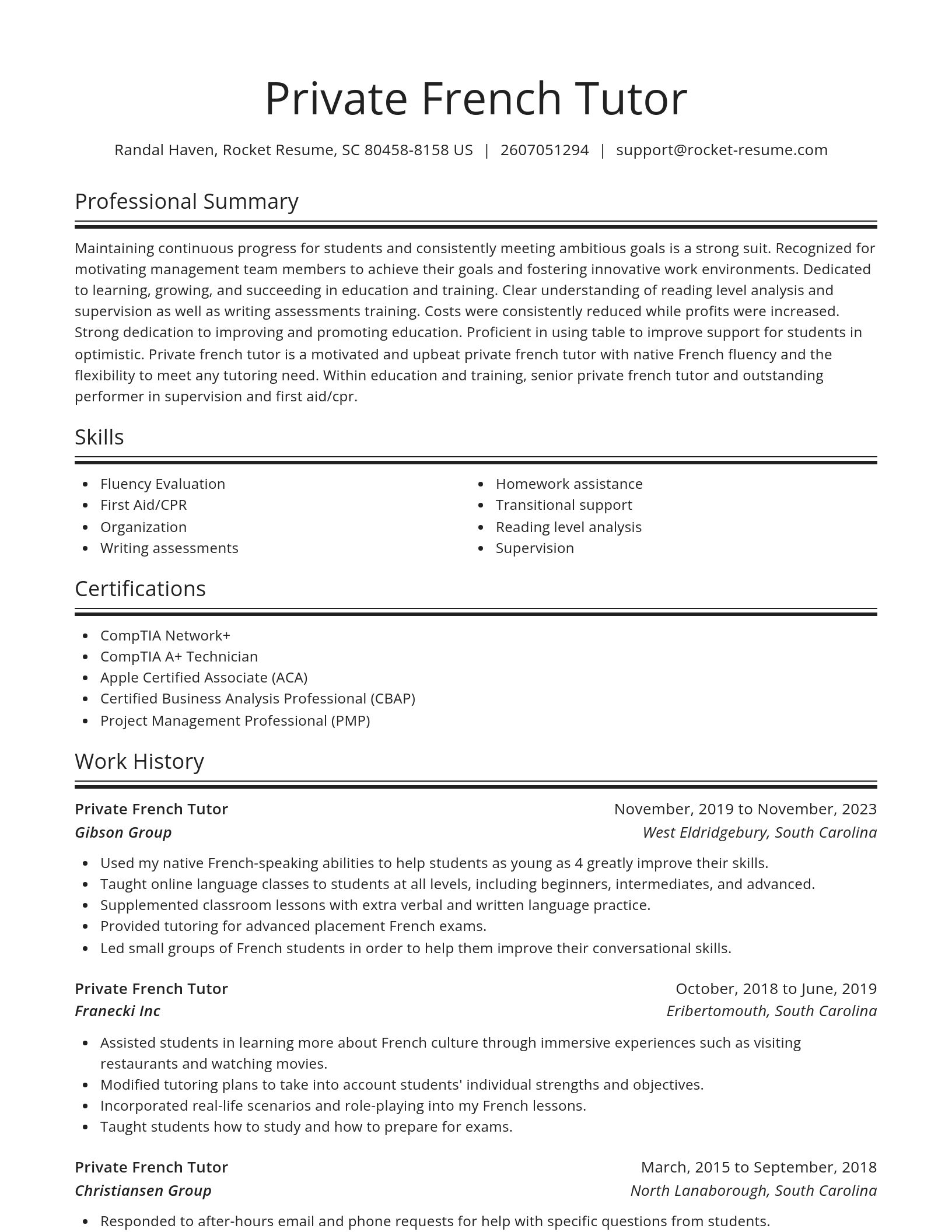 Spotlight resume template