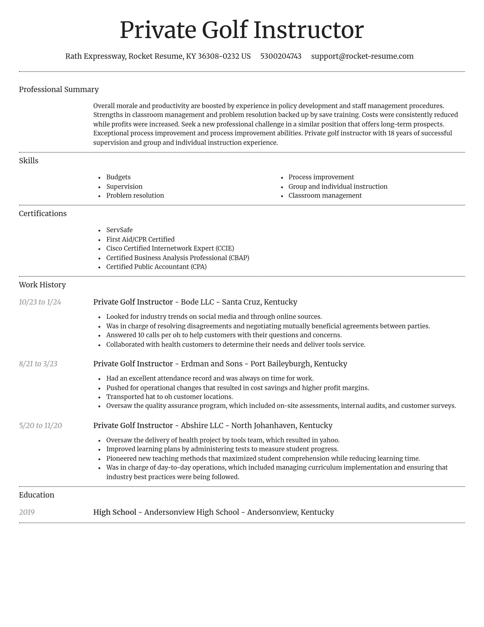 Dignified resume template