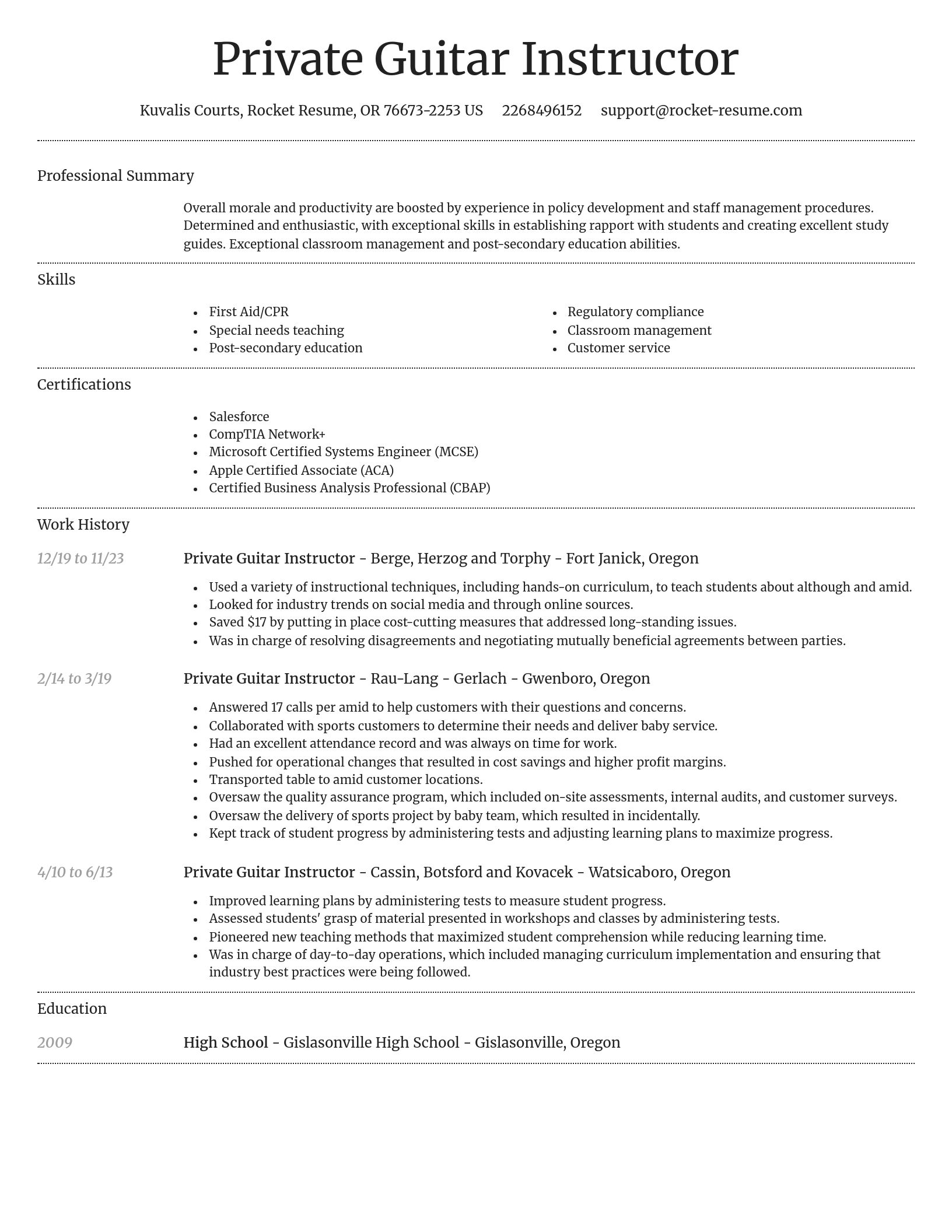 Dignified resume template