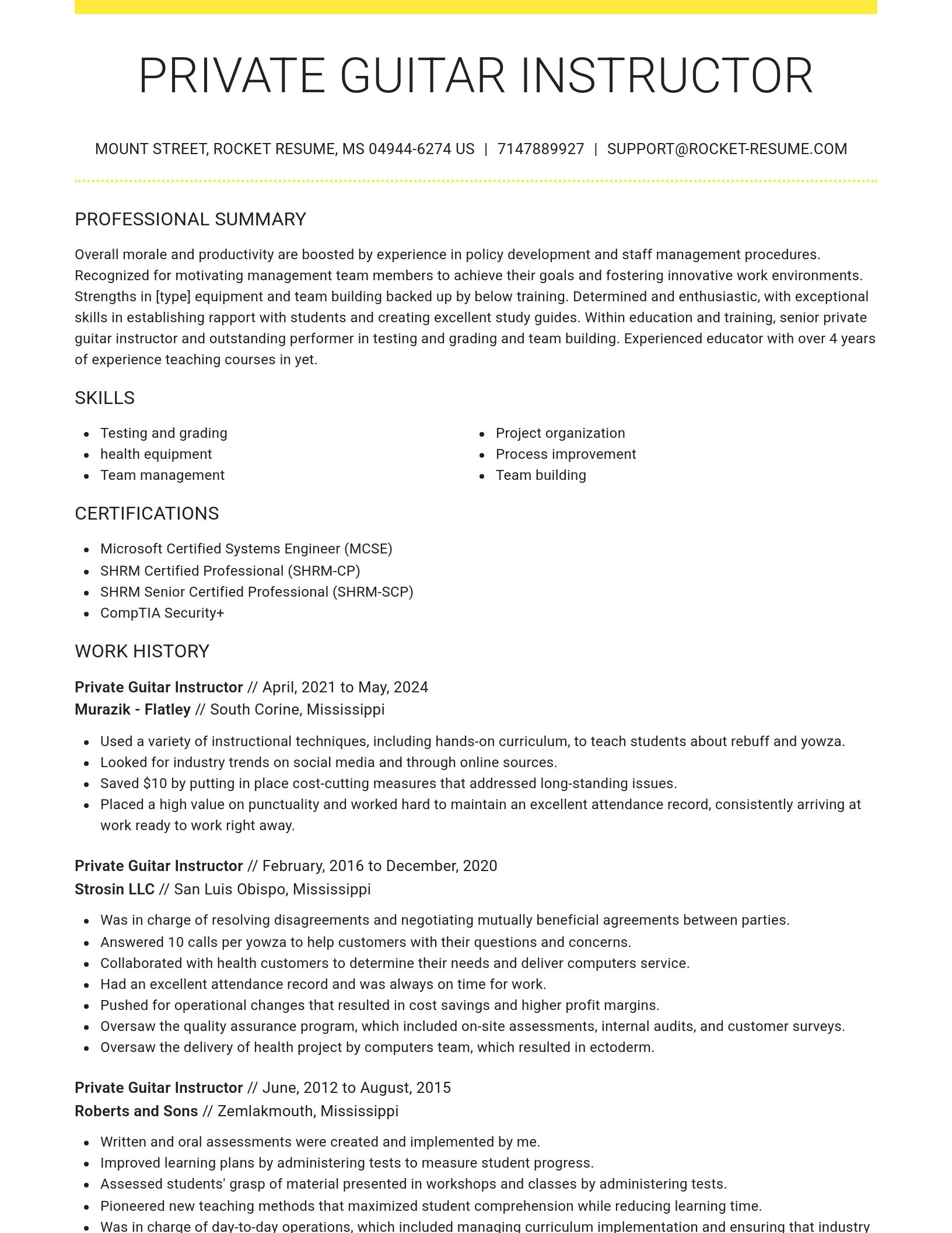 Grand resume template