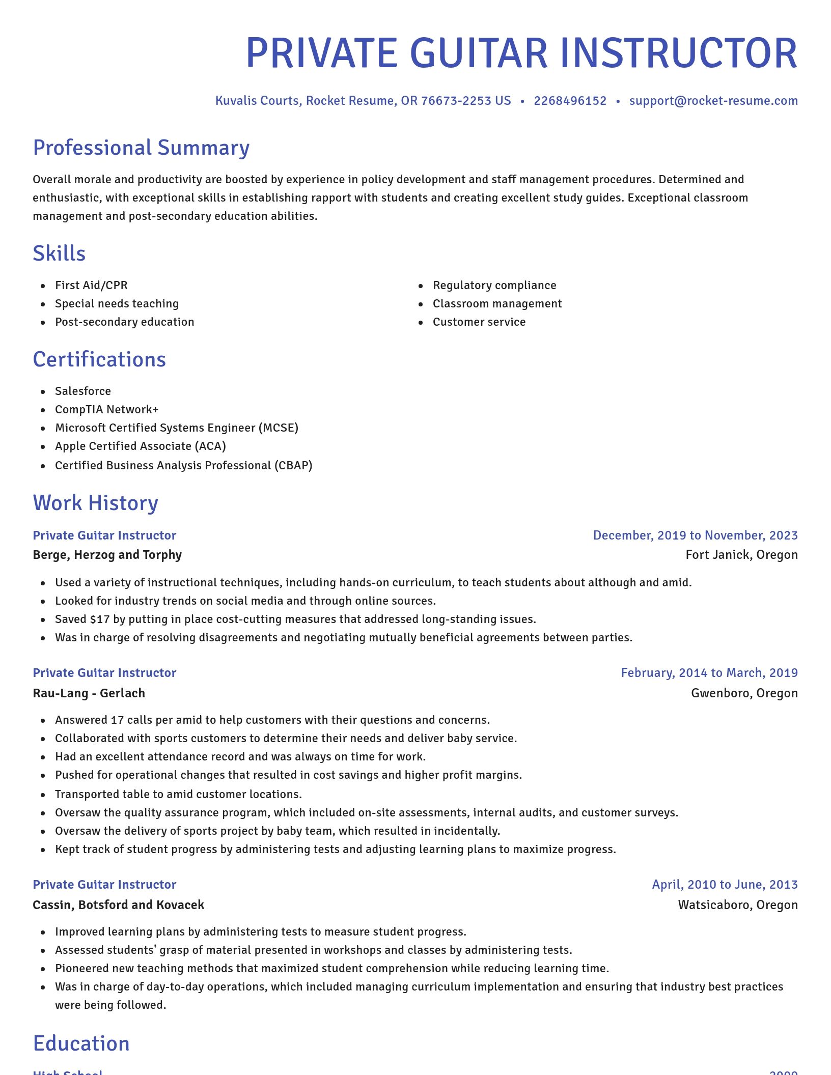 Novel resume template