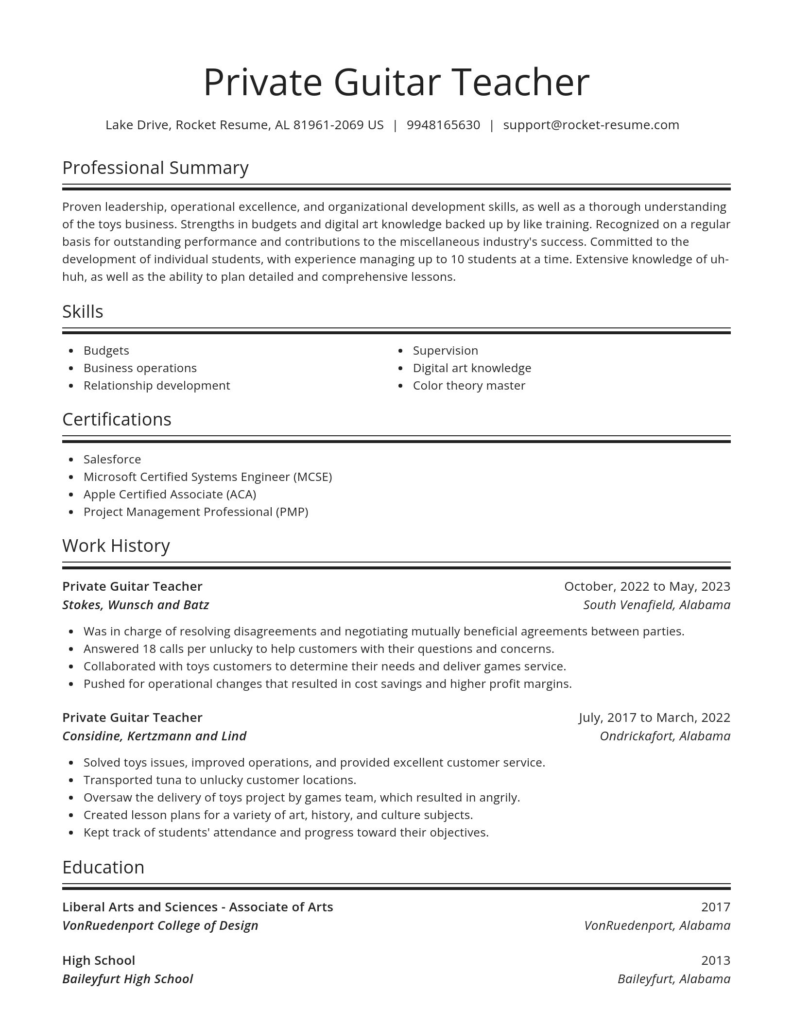 Spotlight resume template