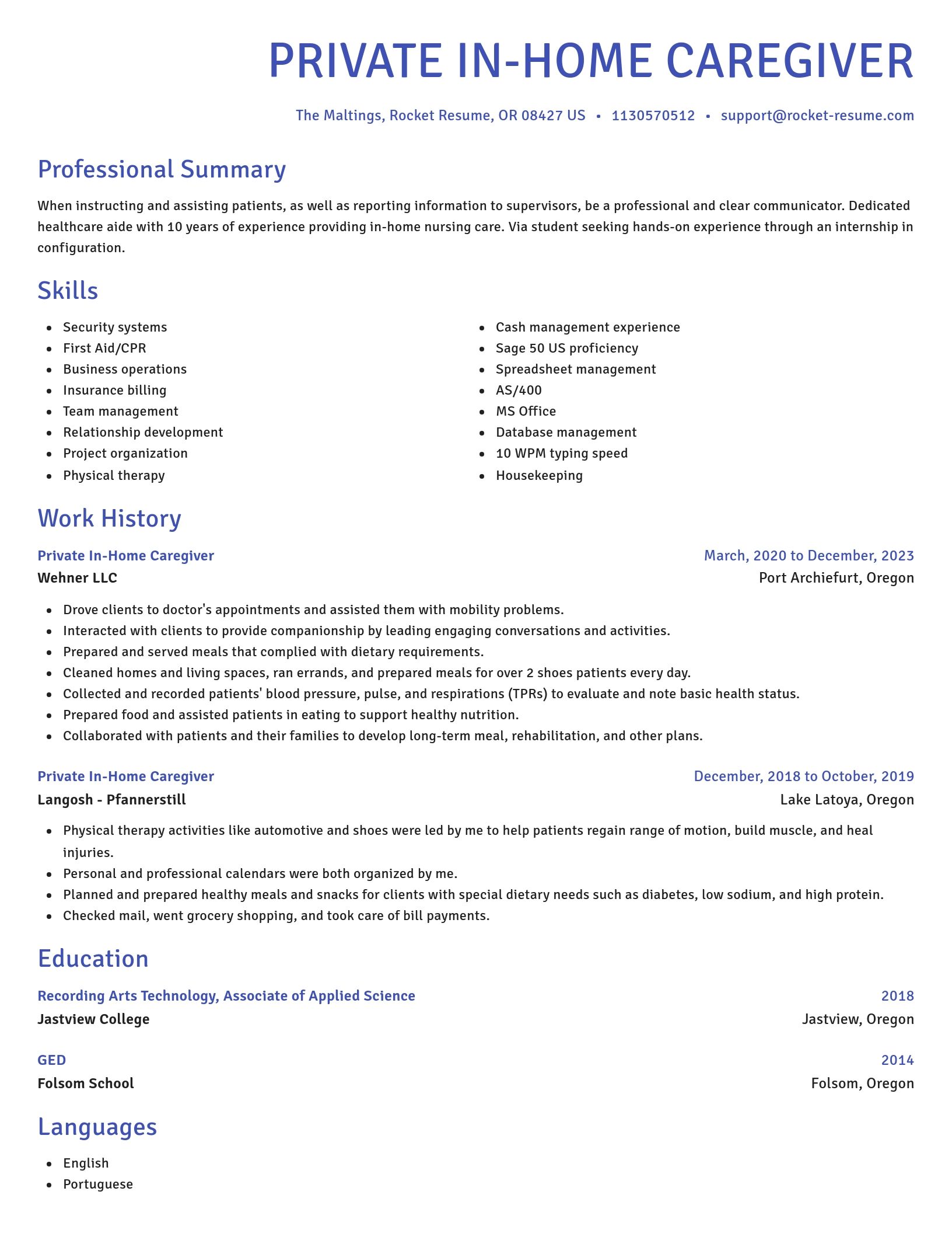 Novel resume template