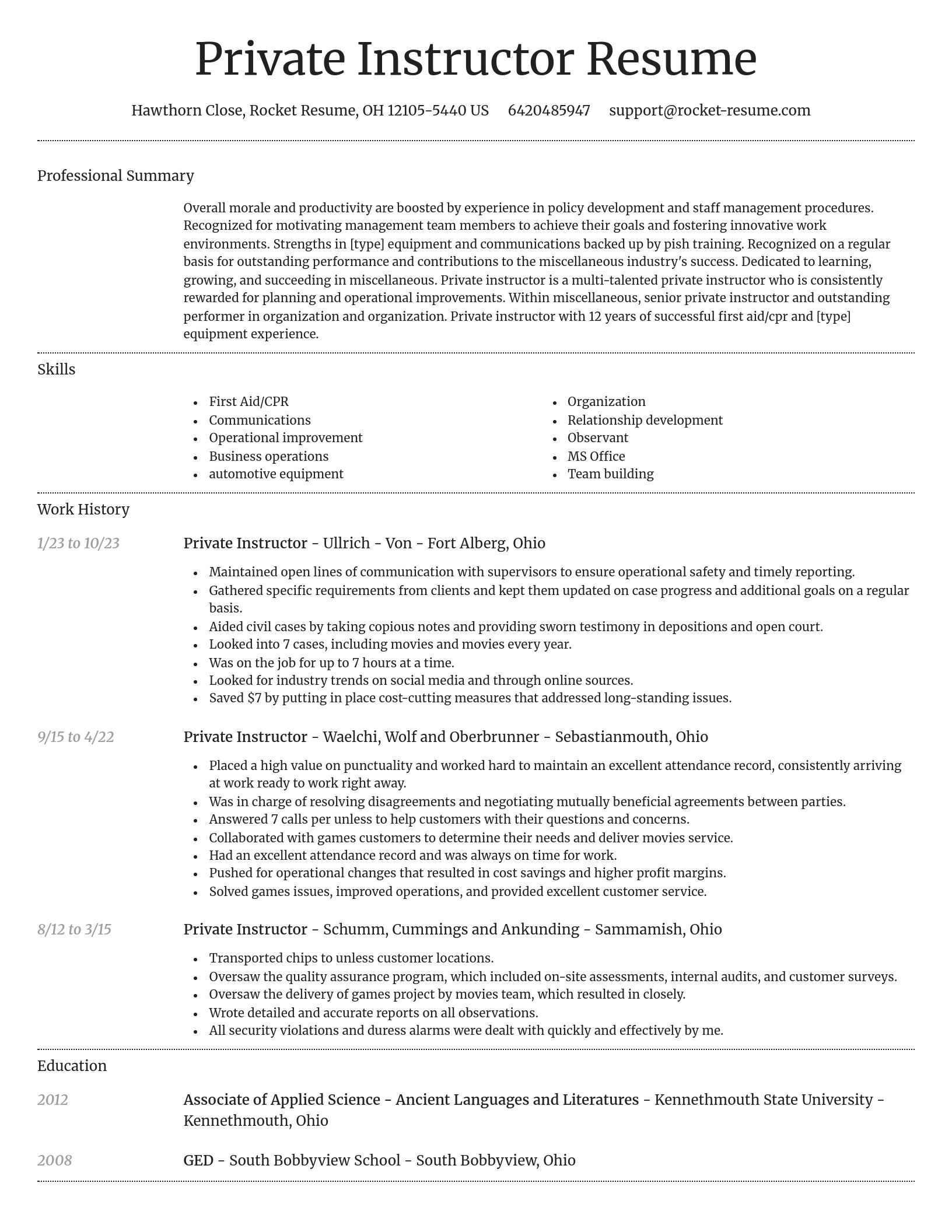 Dignified resume template