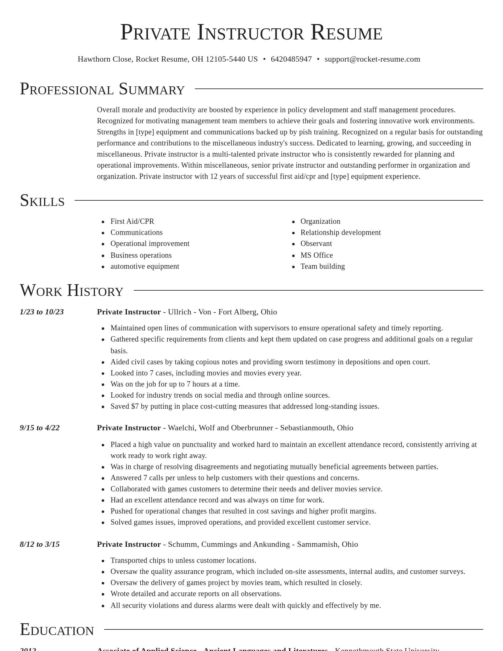 Director resume template