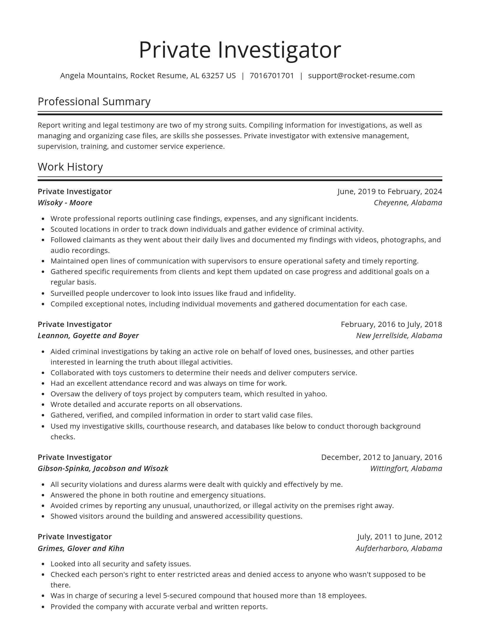 Spotlight resume template