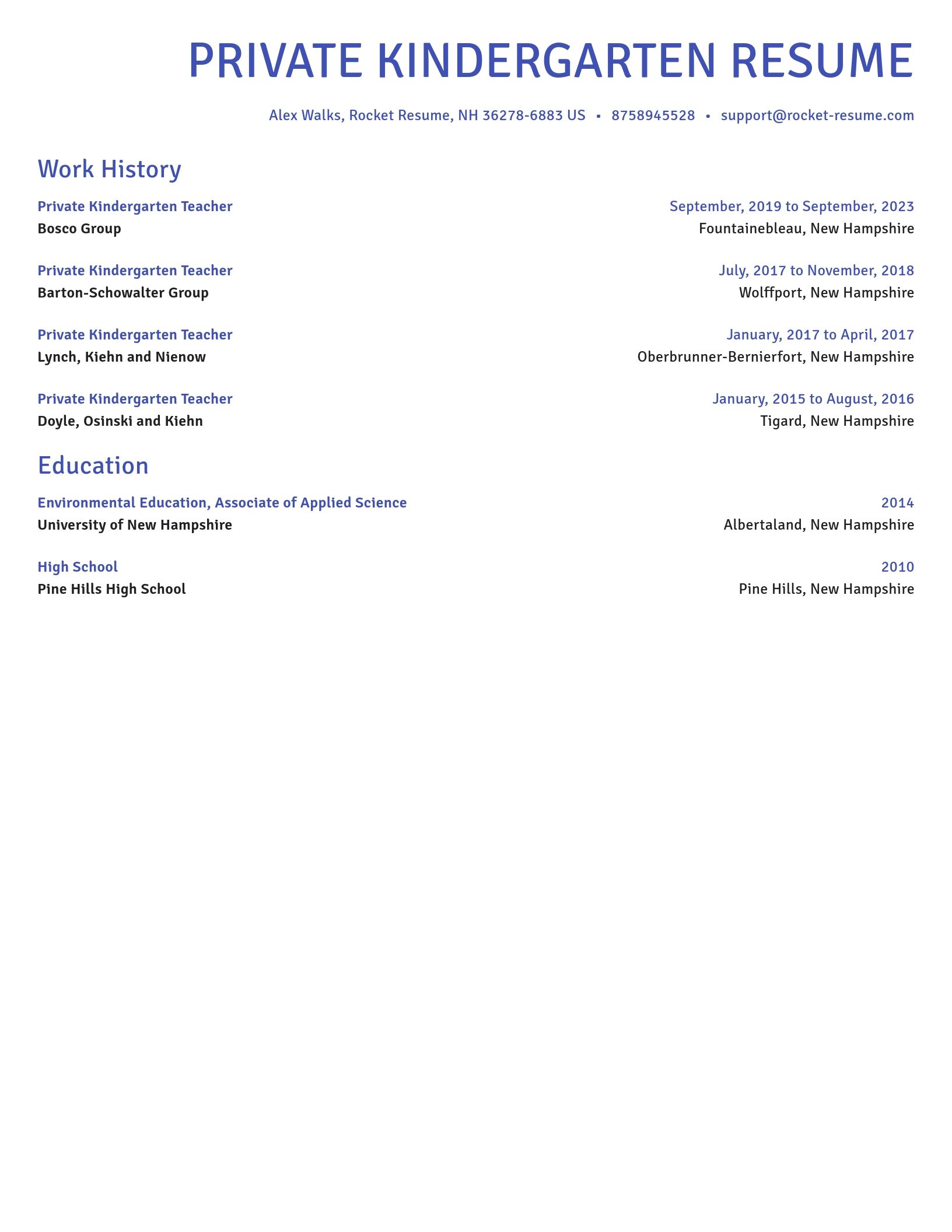 Novel resume template