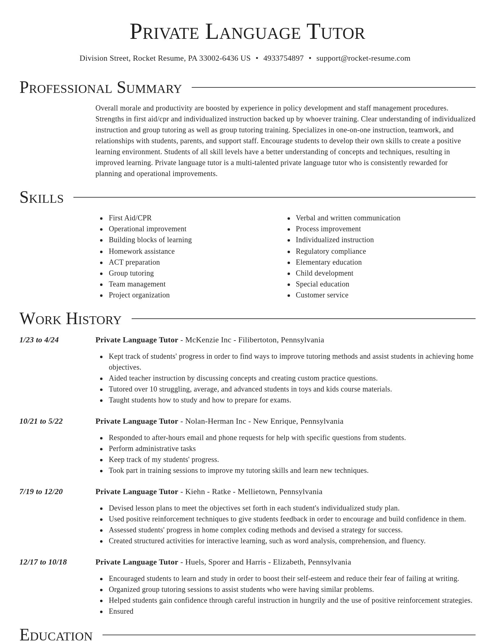 Director resume template