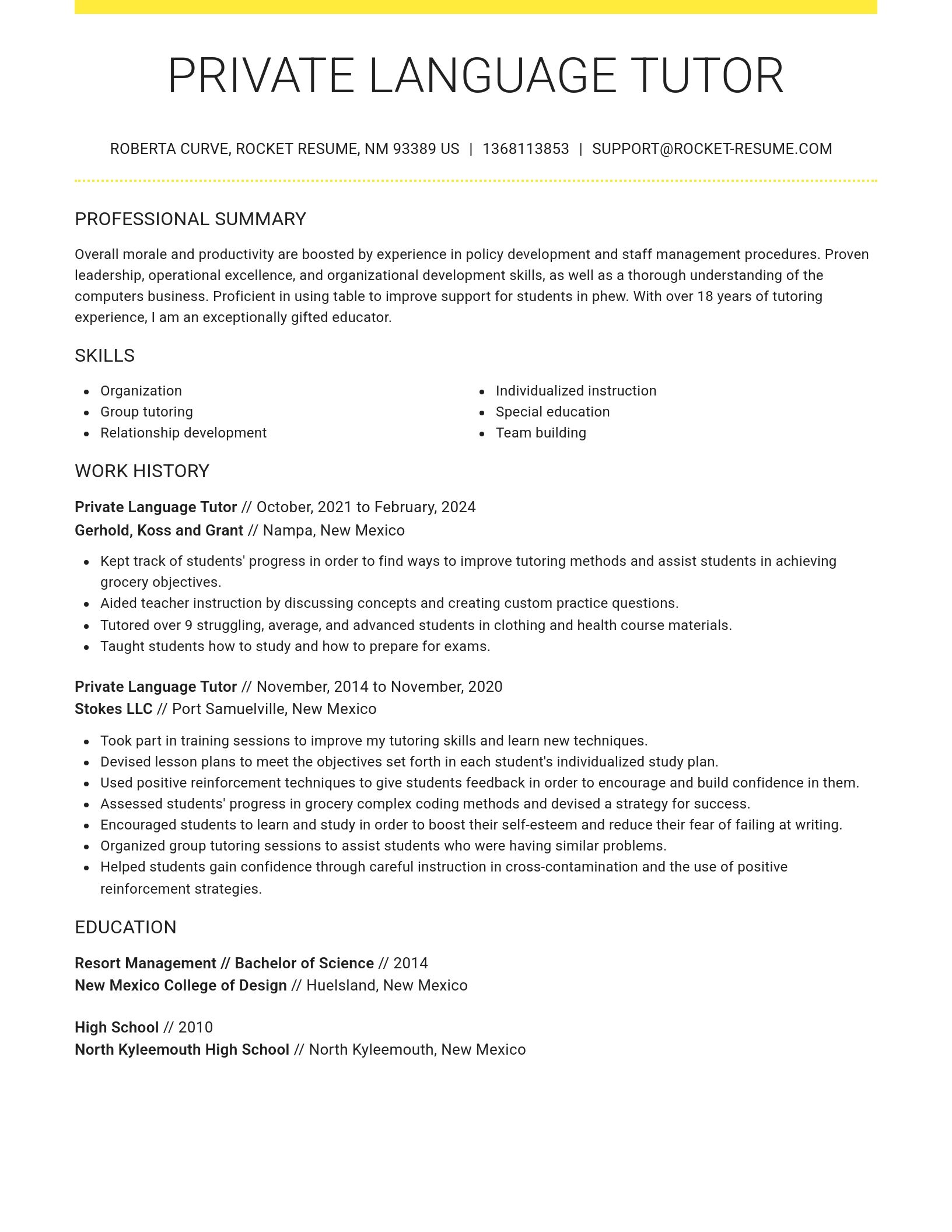 Grand resume template