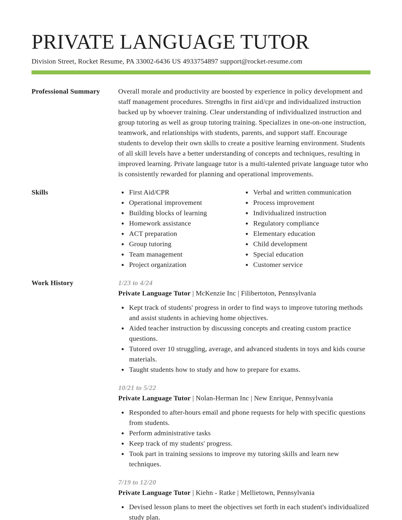 Smart resume template