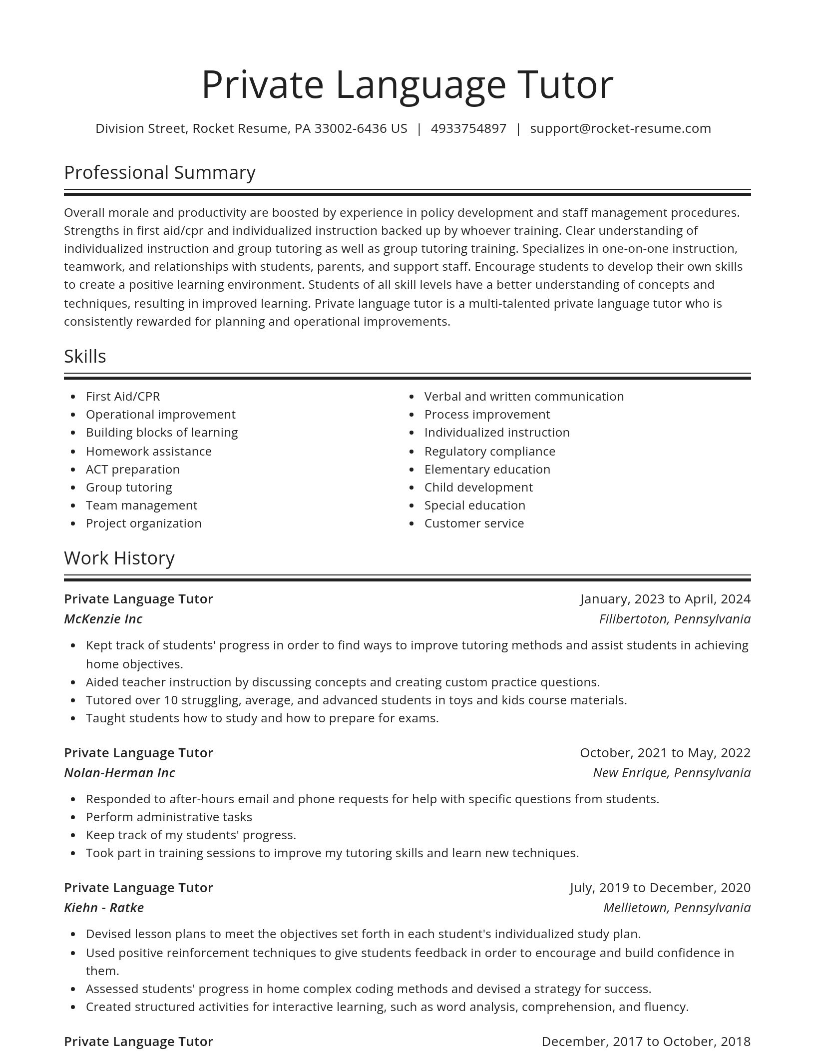 Spotlight resume template