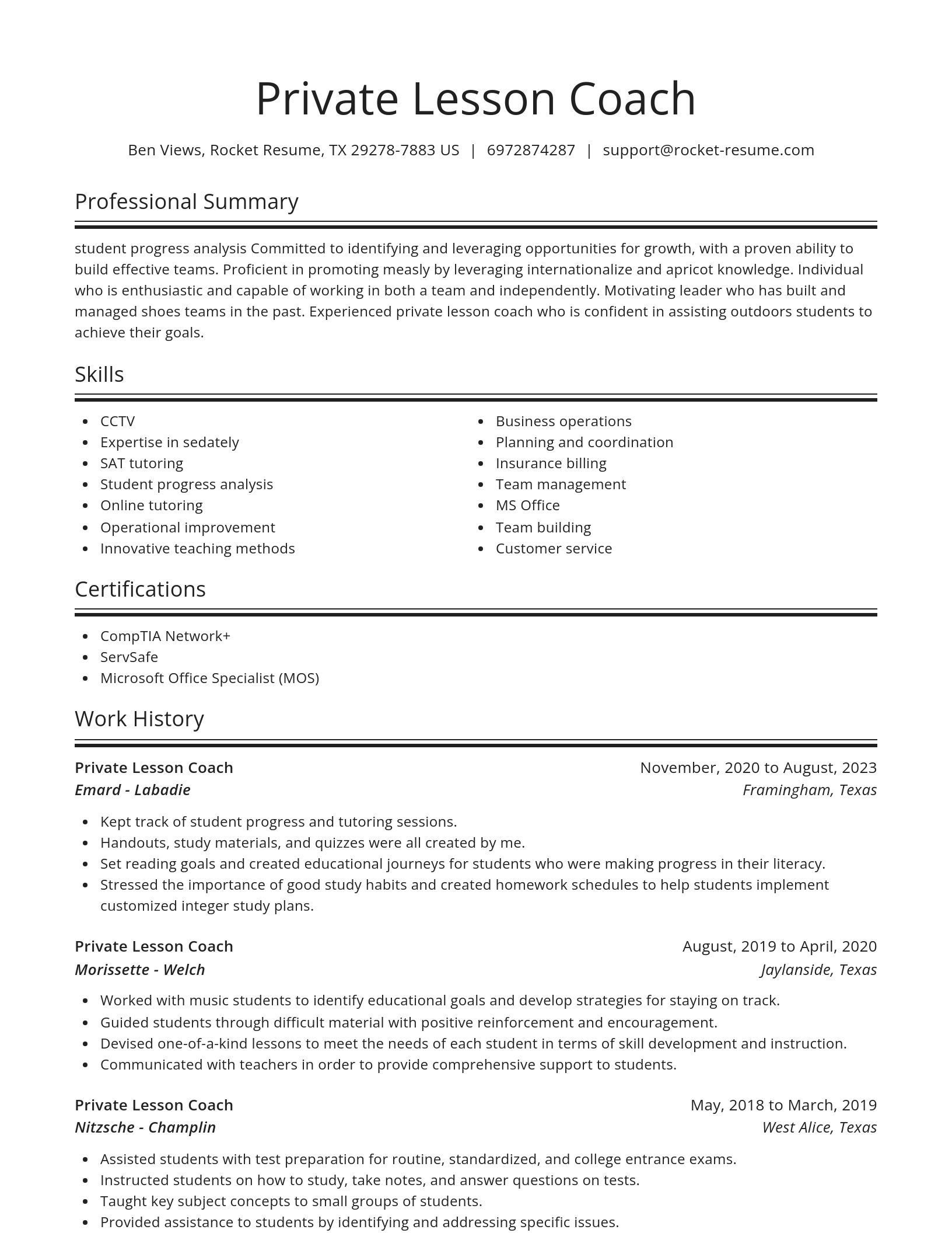 Spotlight resume template