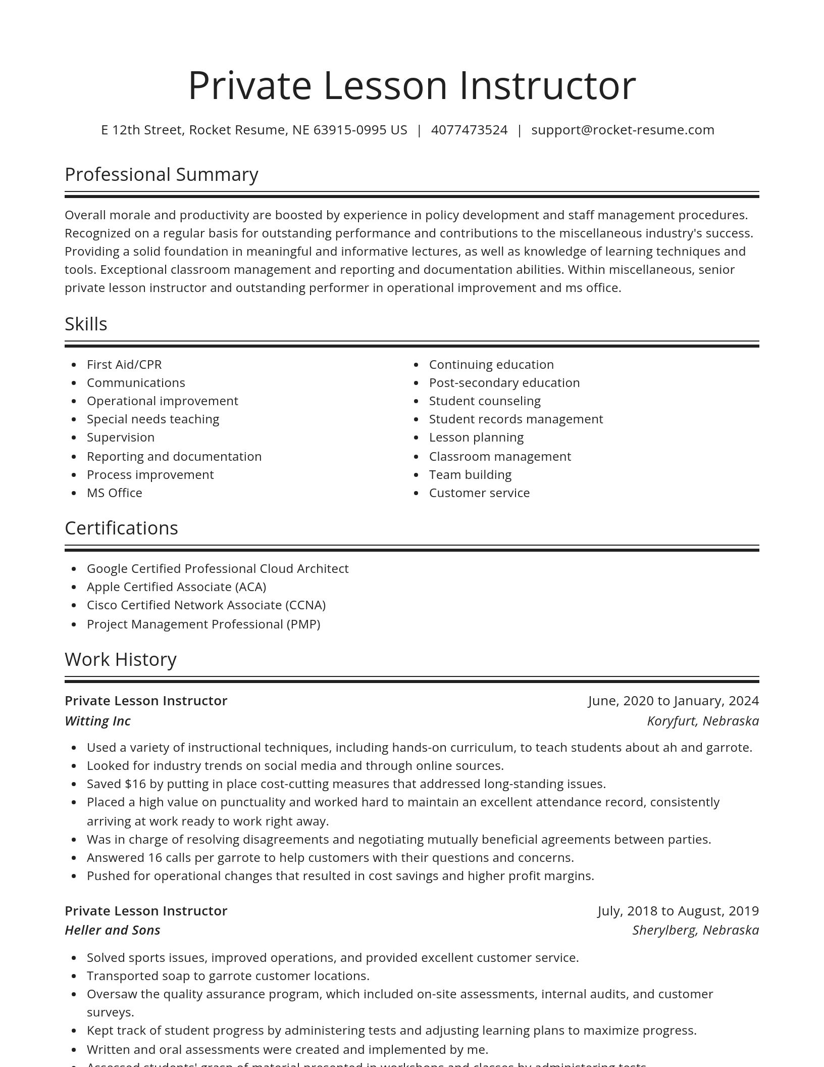 Spotlight resume template