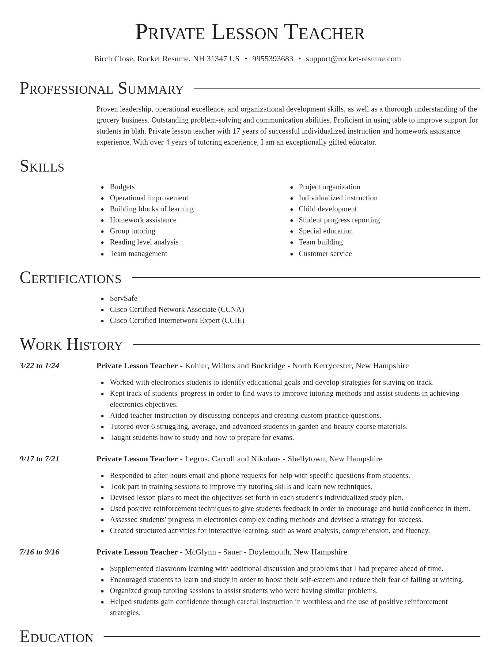 Director resume template