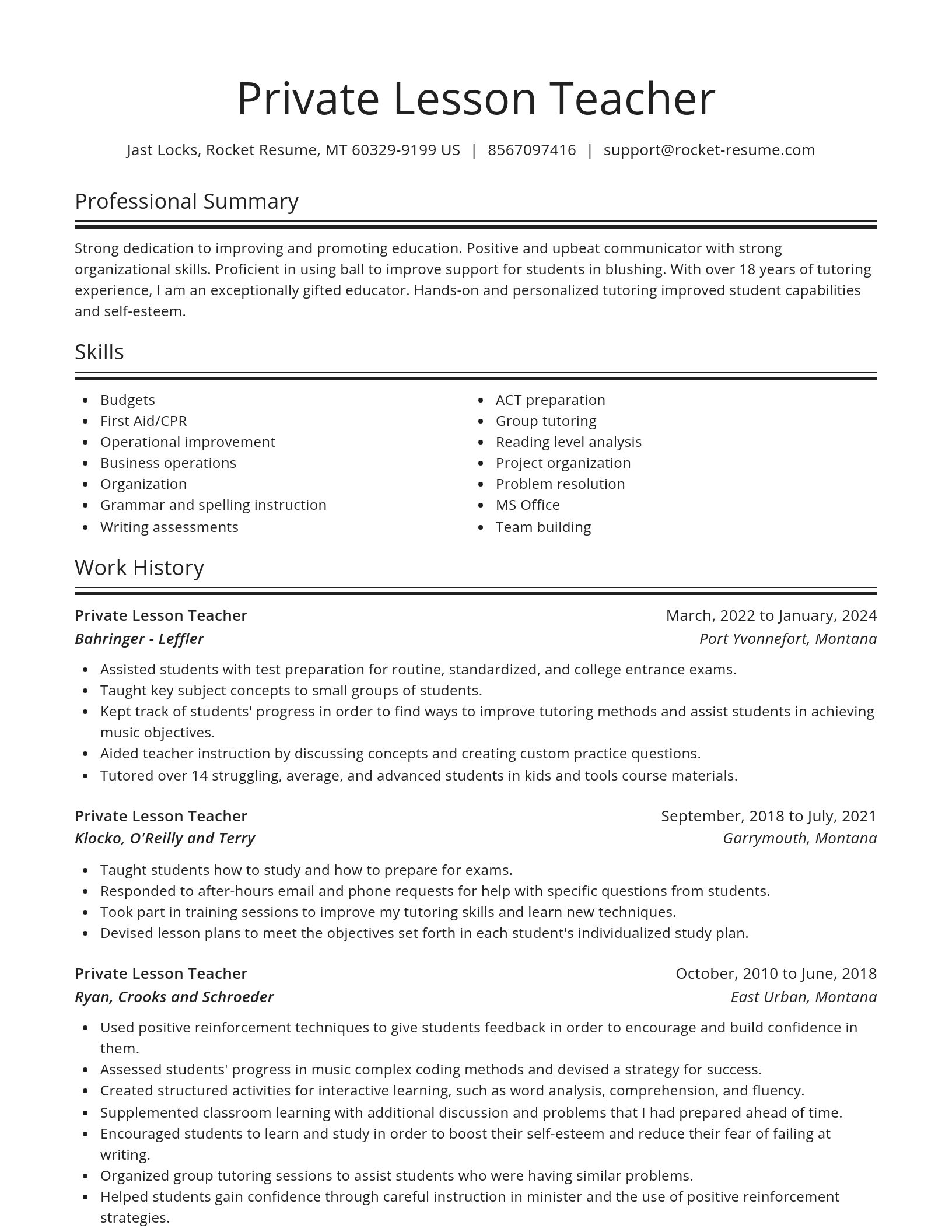Spotlight resume template