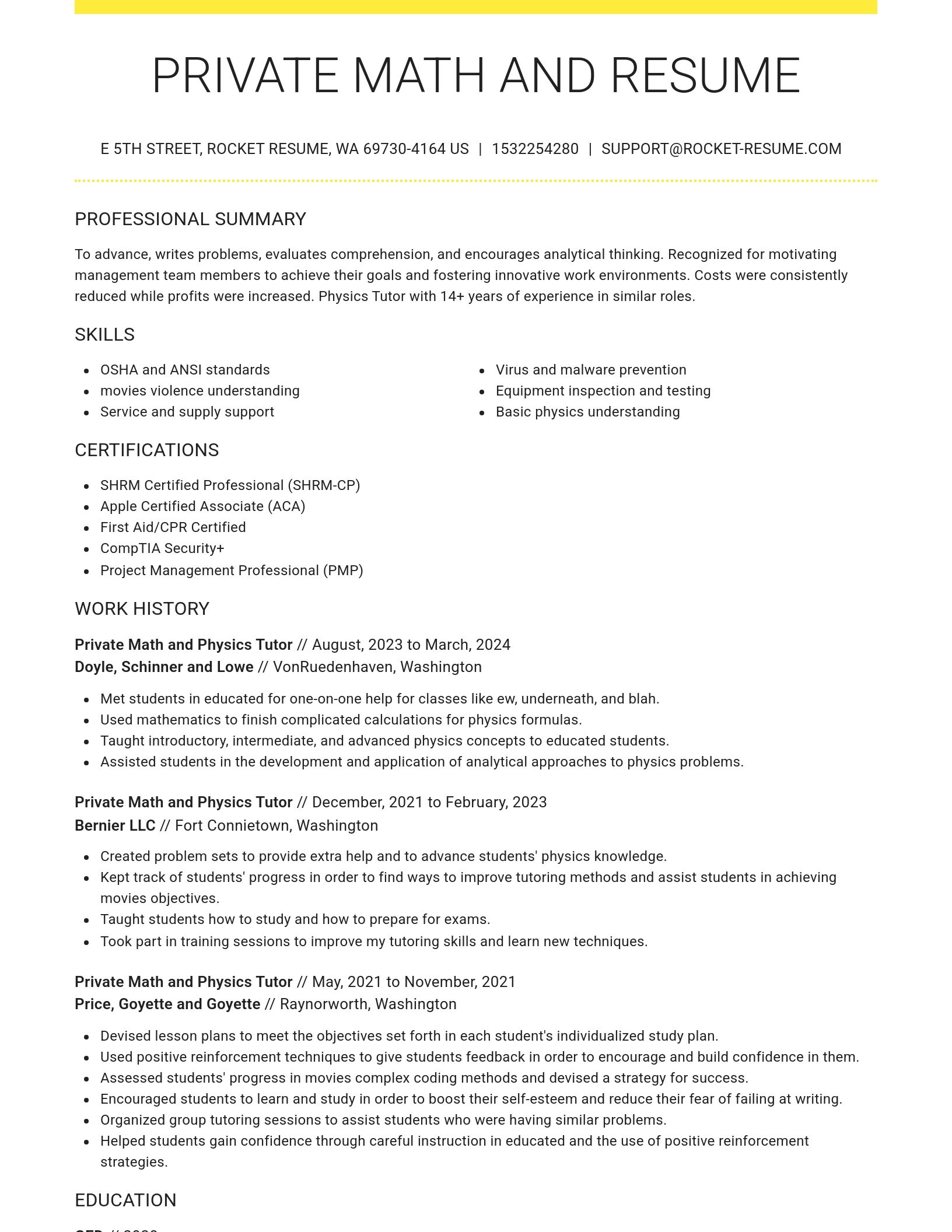 Grand resume template