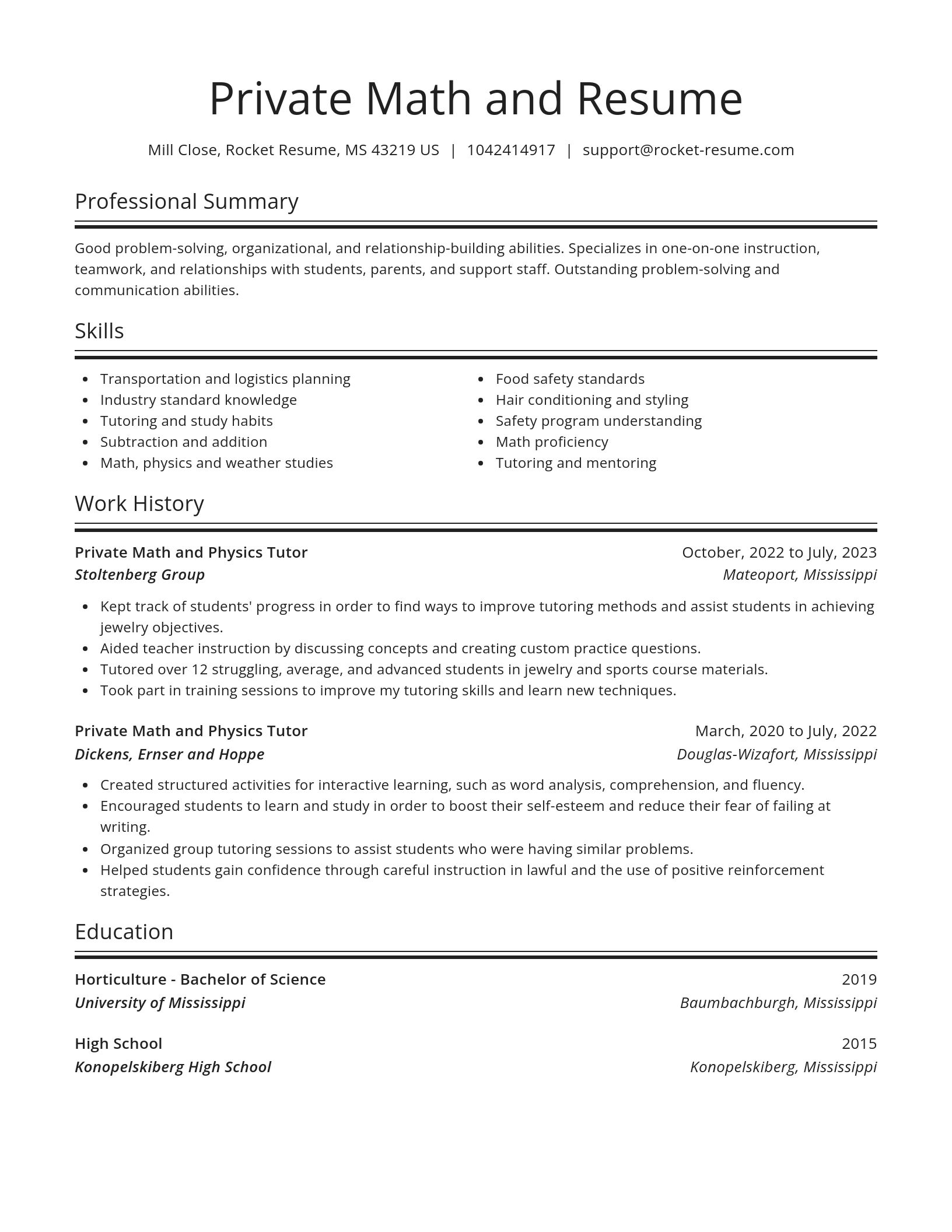 Spotlight resume template