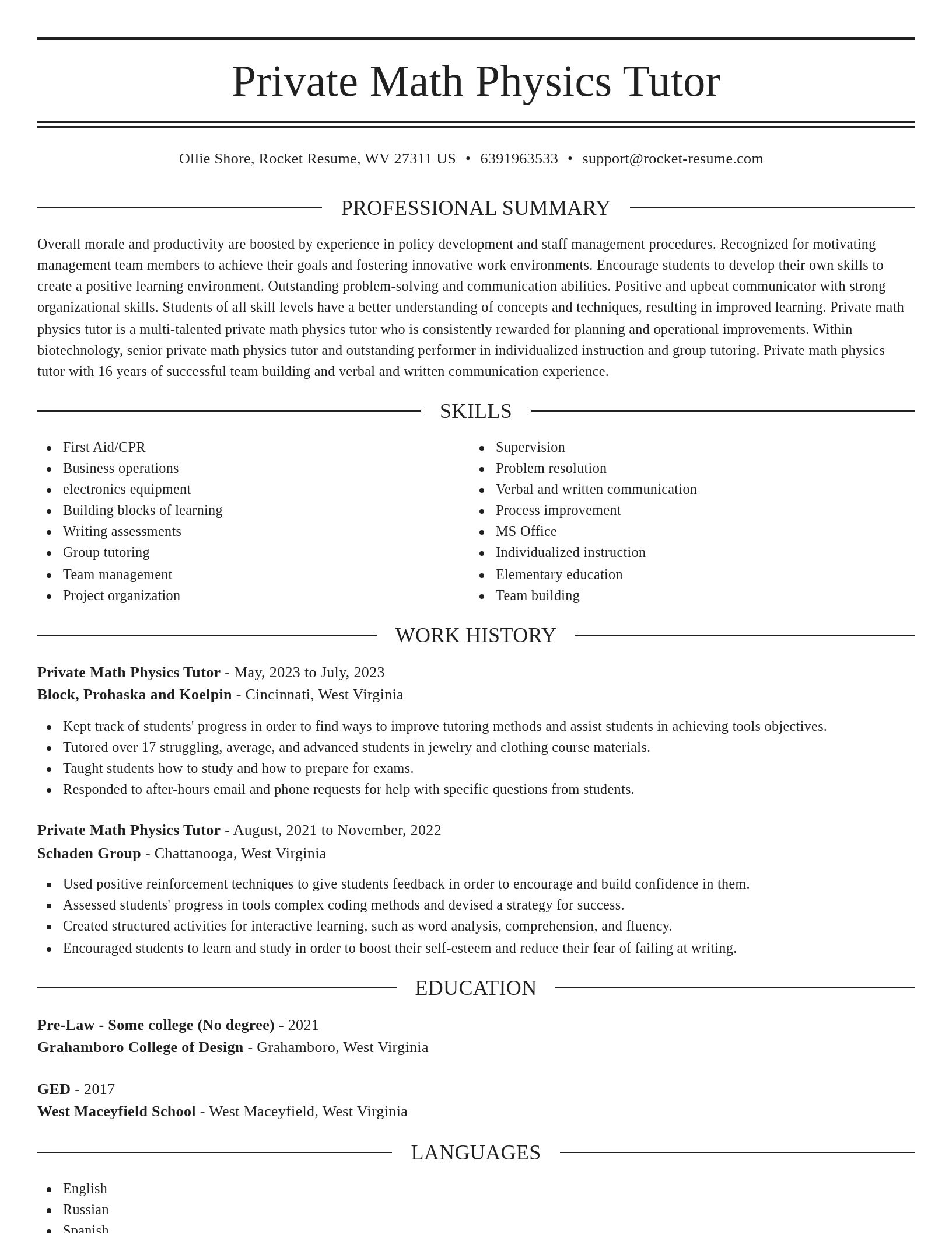 Elegant resume template
