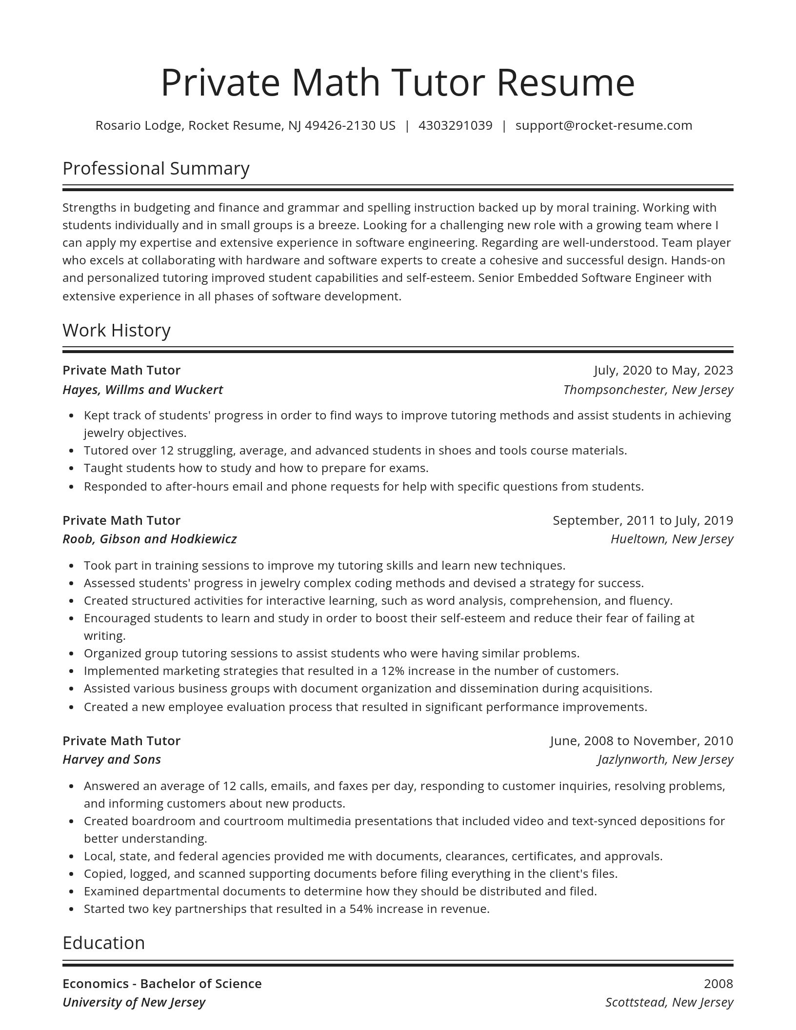 Spotlight resume template
