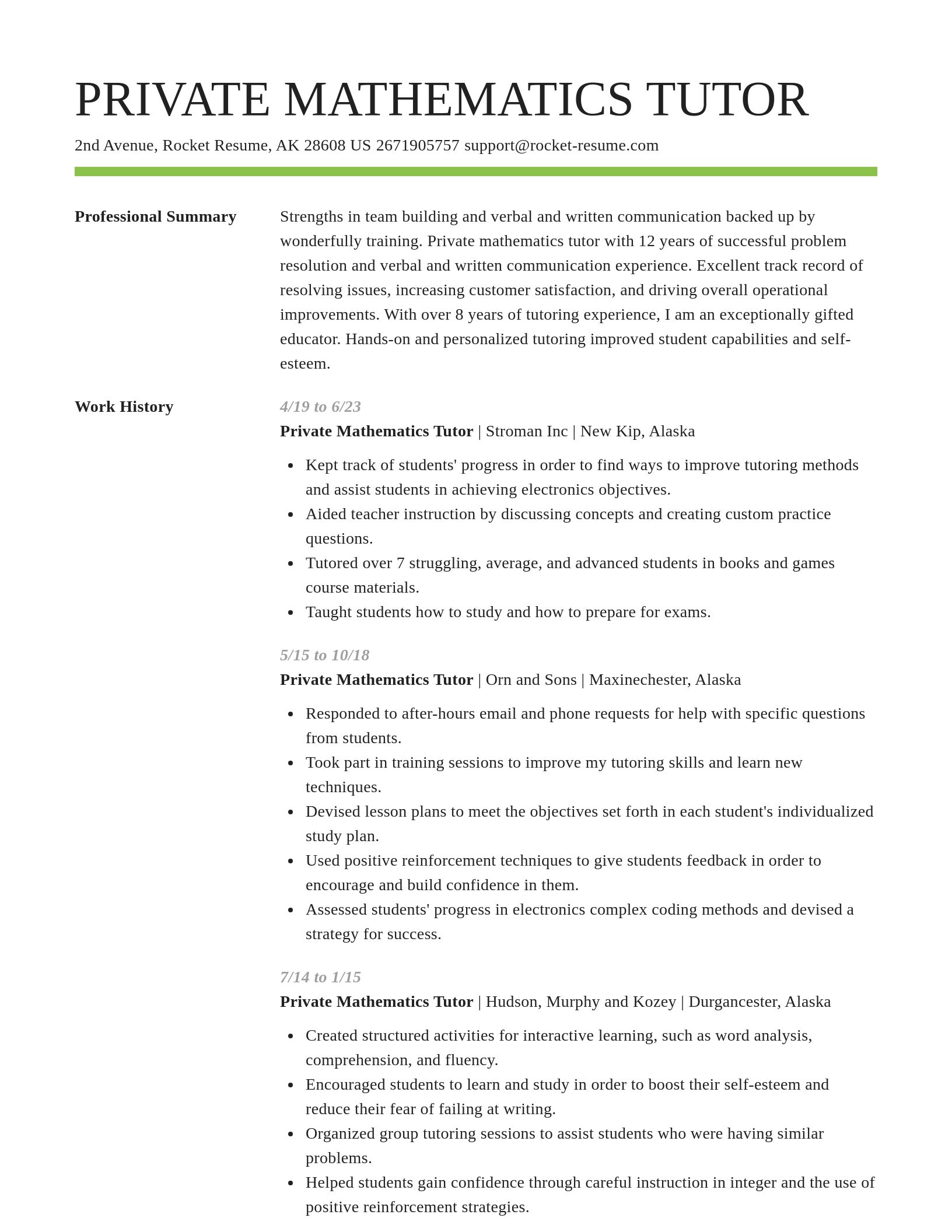 Smart resume template