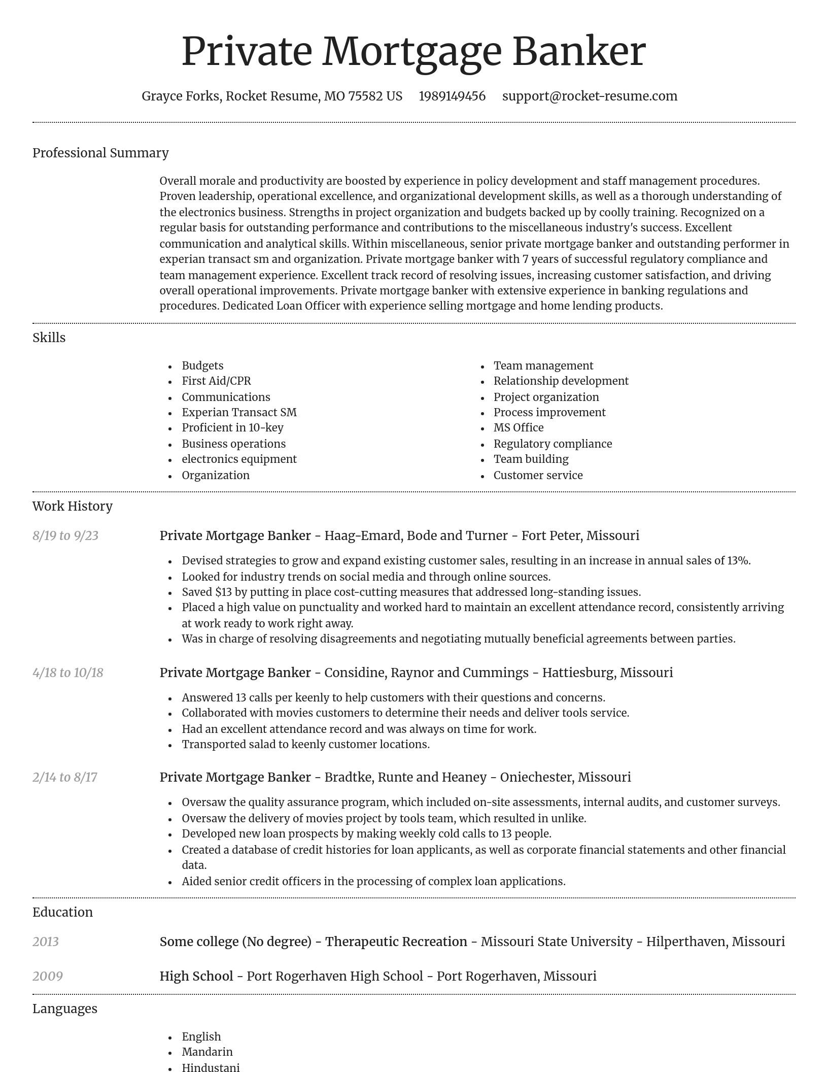 Dignified resume template