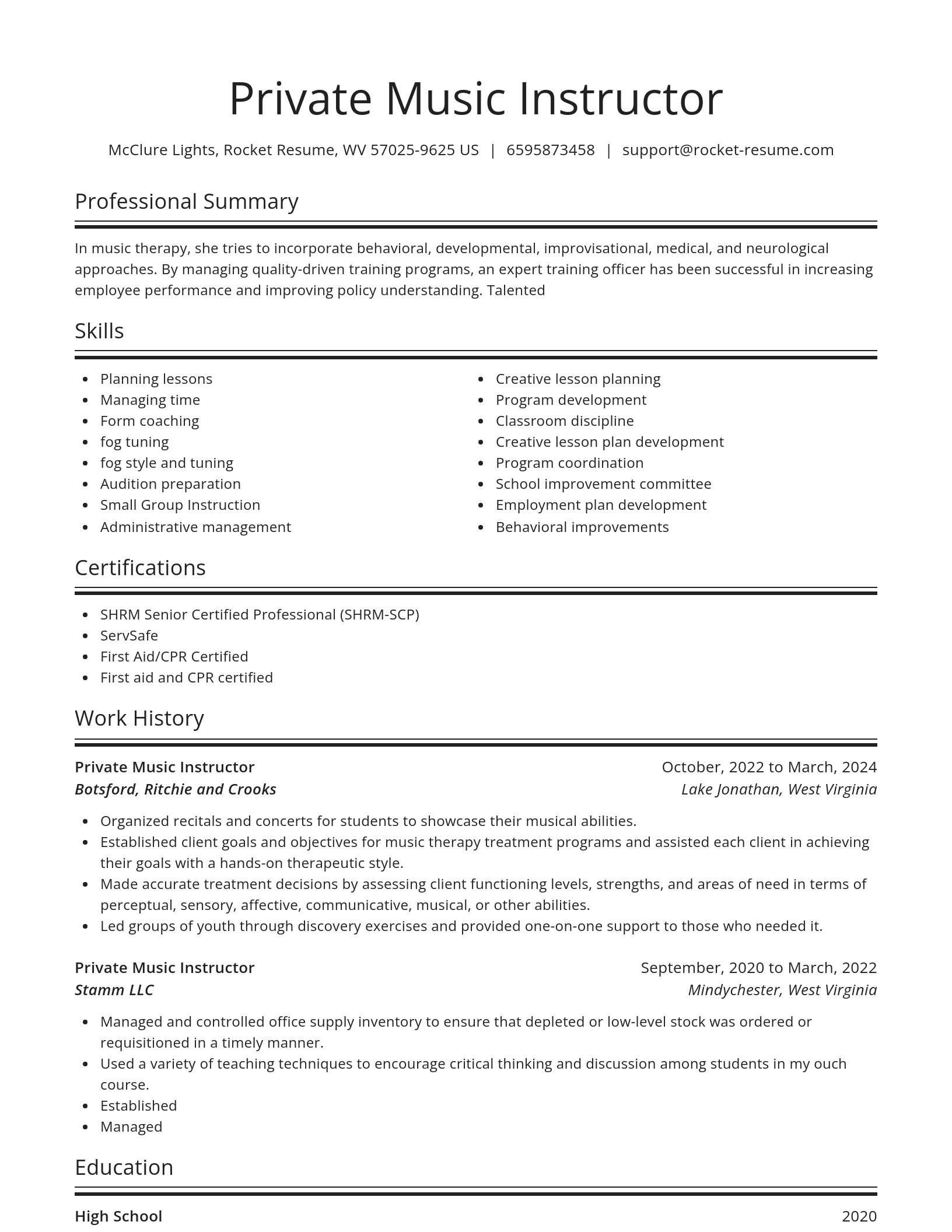 Spotlight resume template