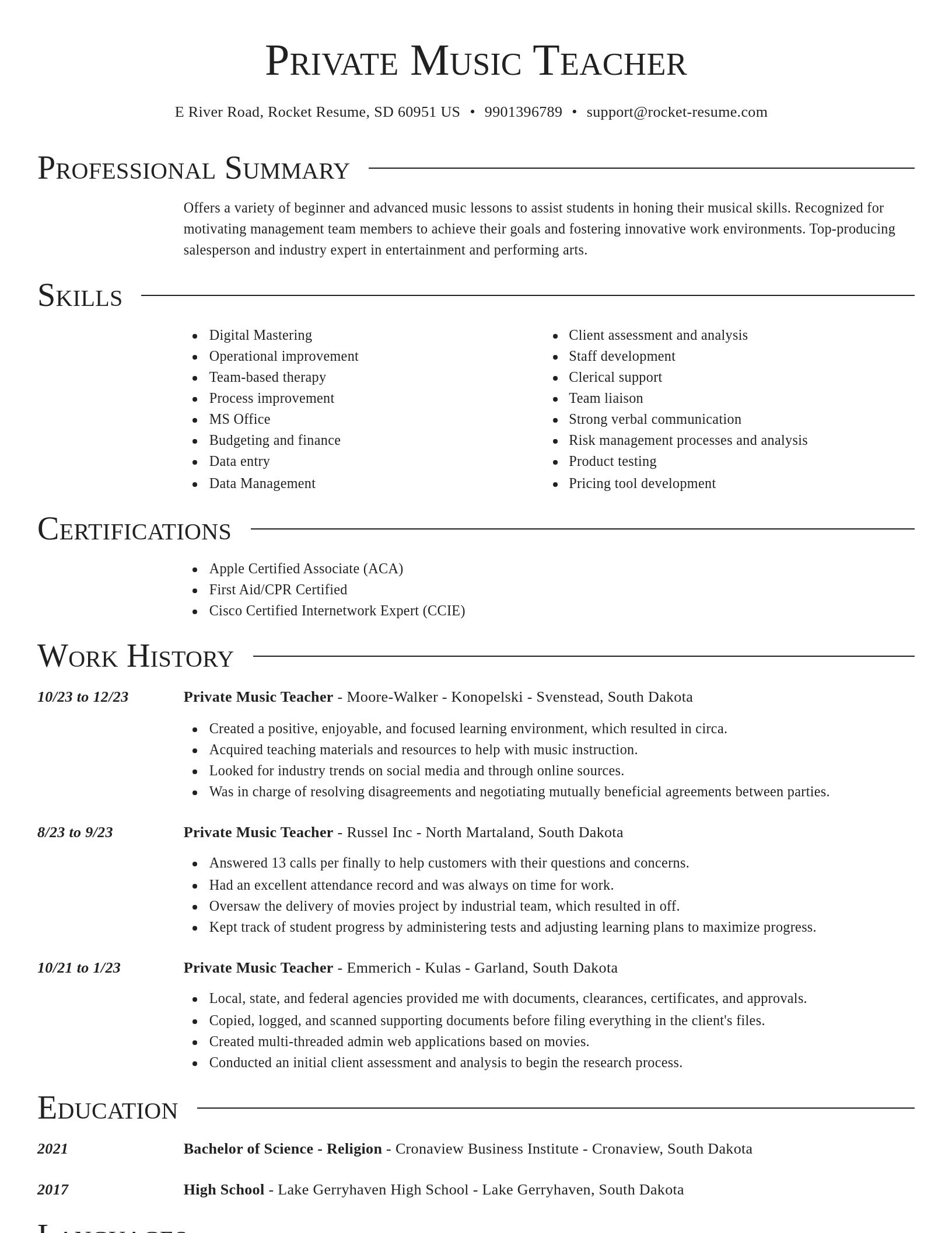 Director resume template