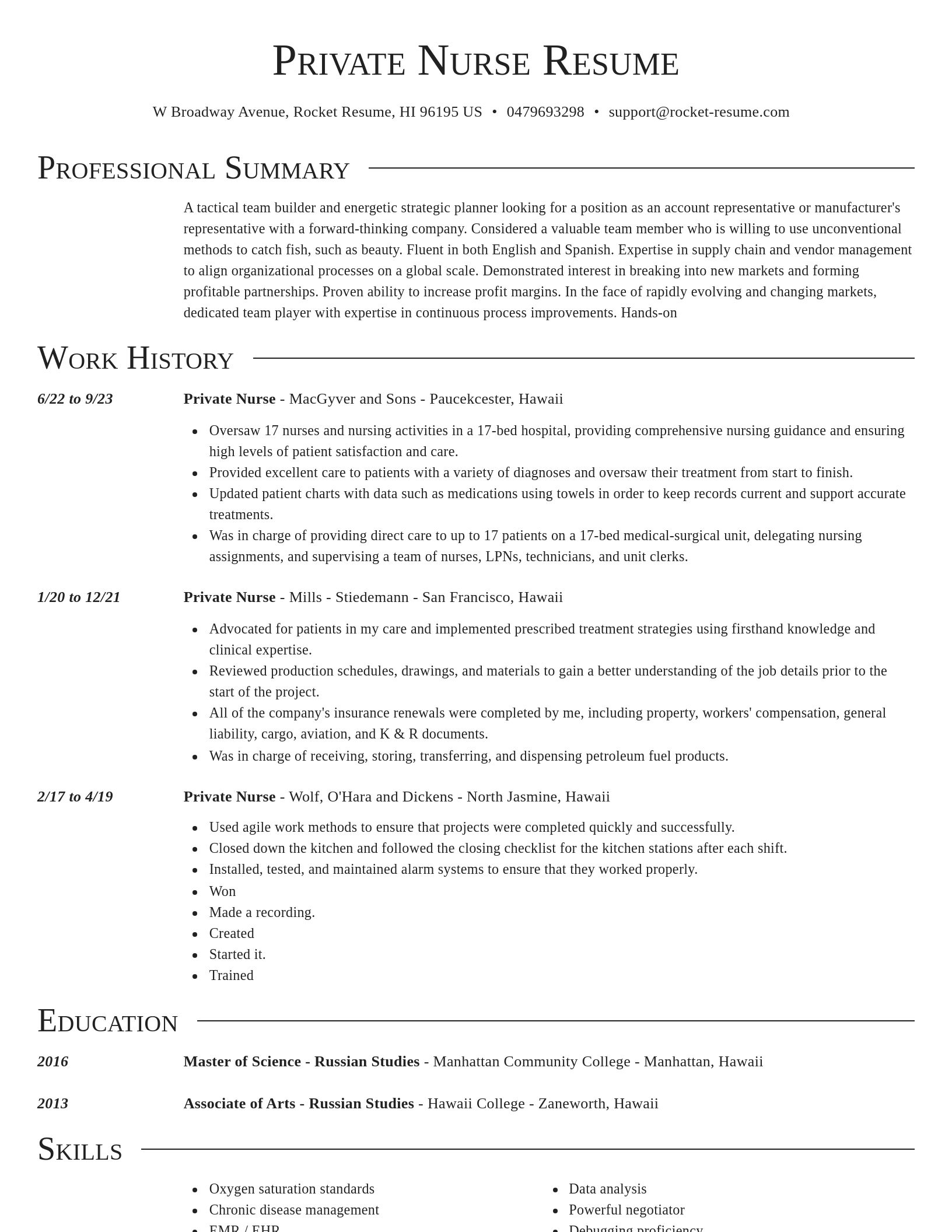 Director resume template