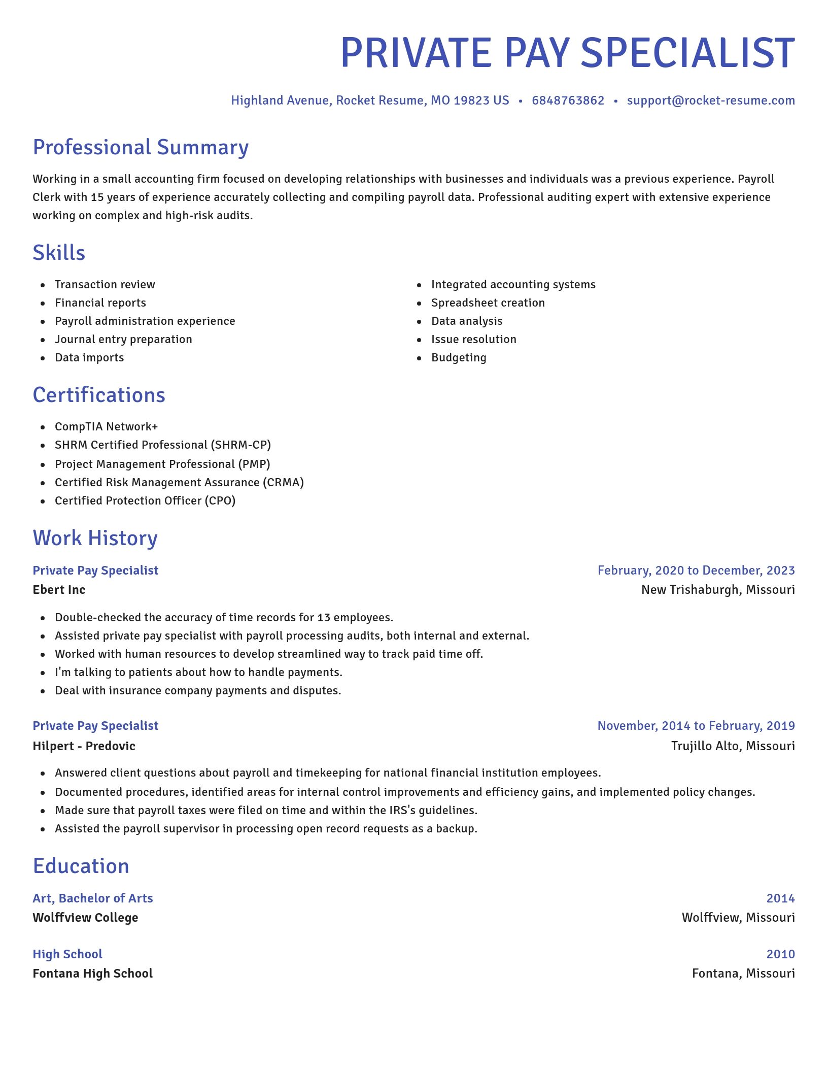 Novel resume template