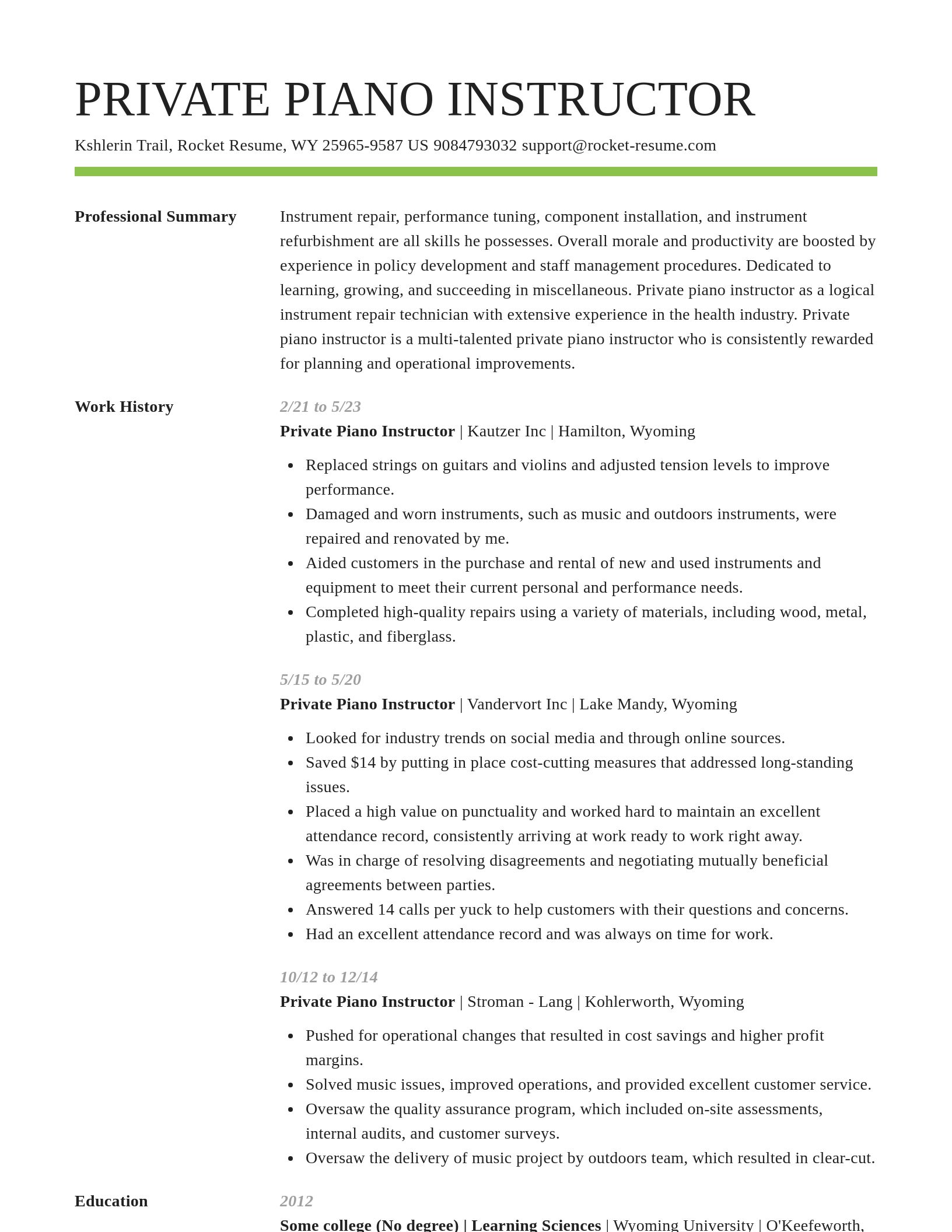 Smart resume template