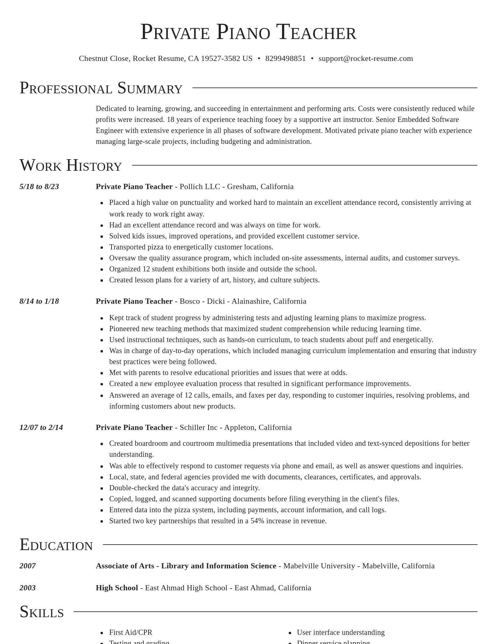 Director resume template