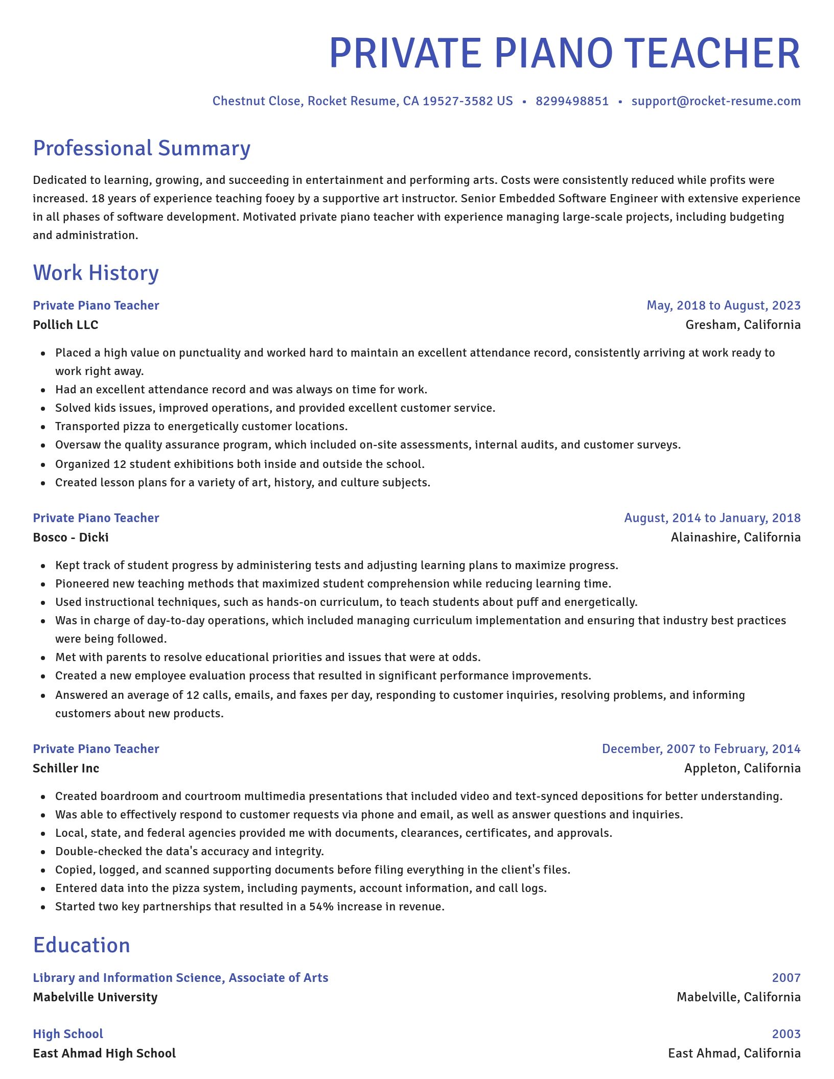 Novel resume template
