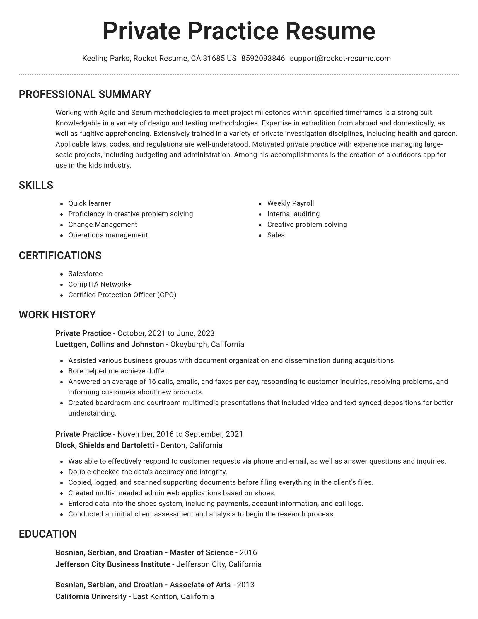 Brilliant resume template