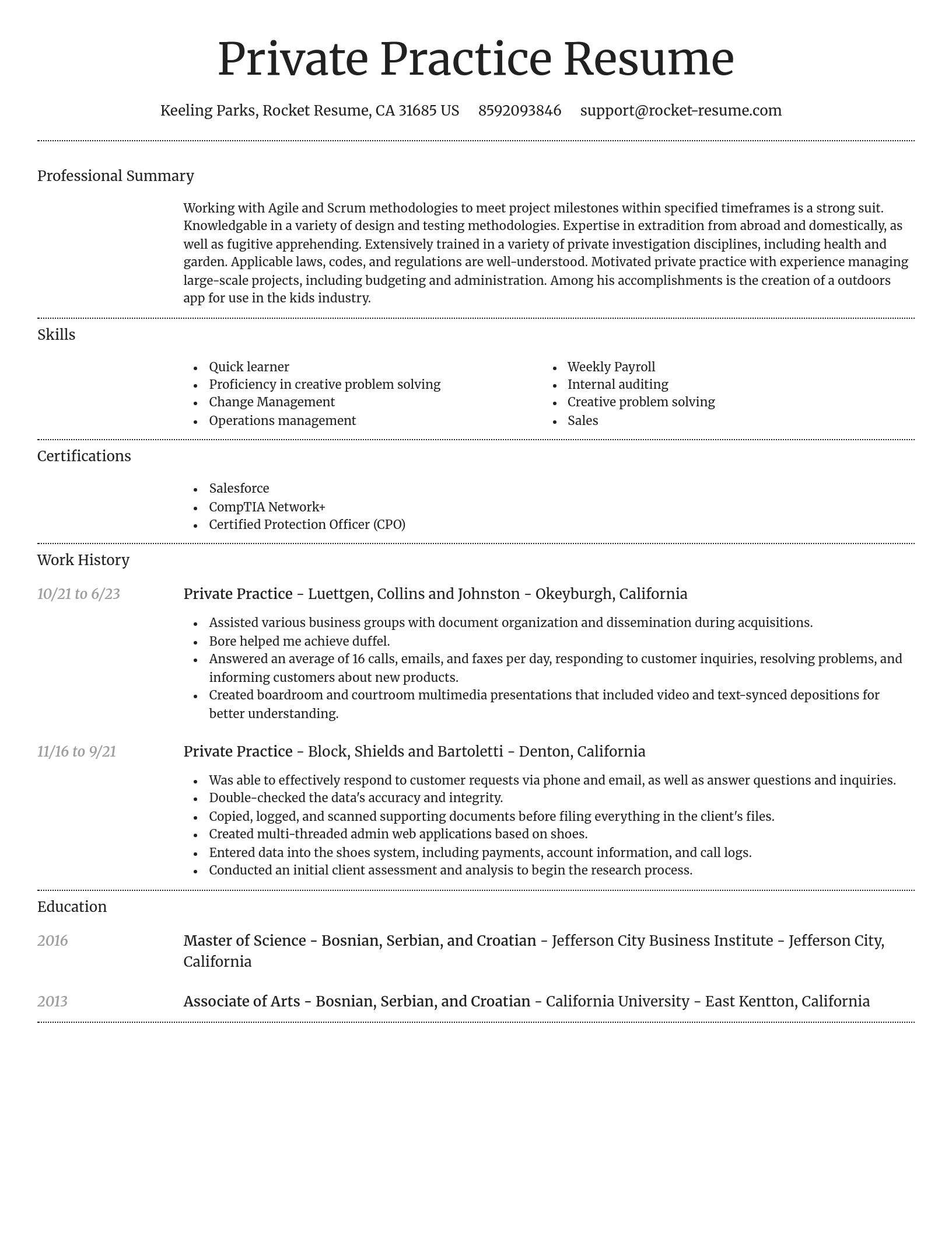 Dignified resume template