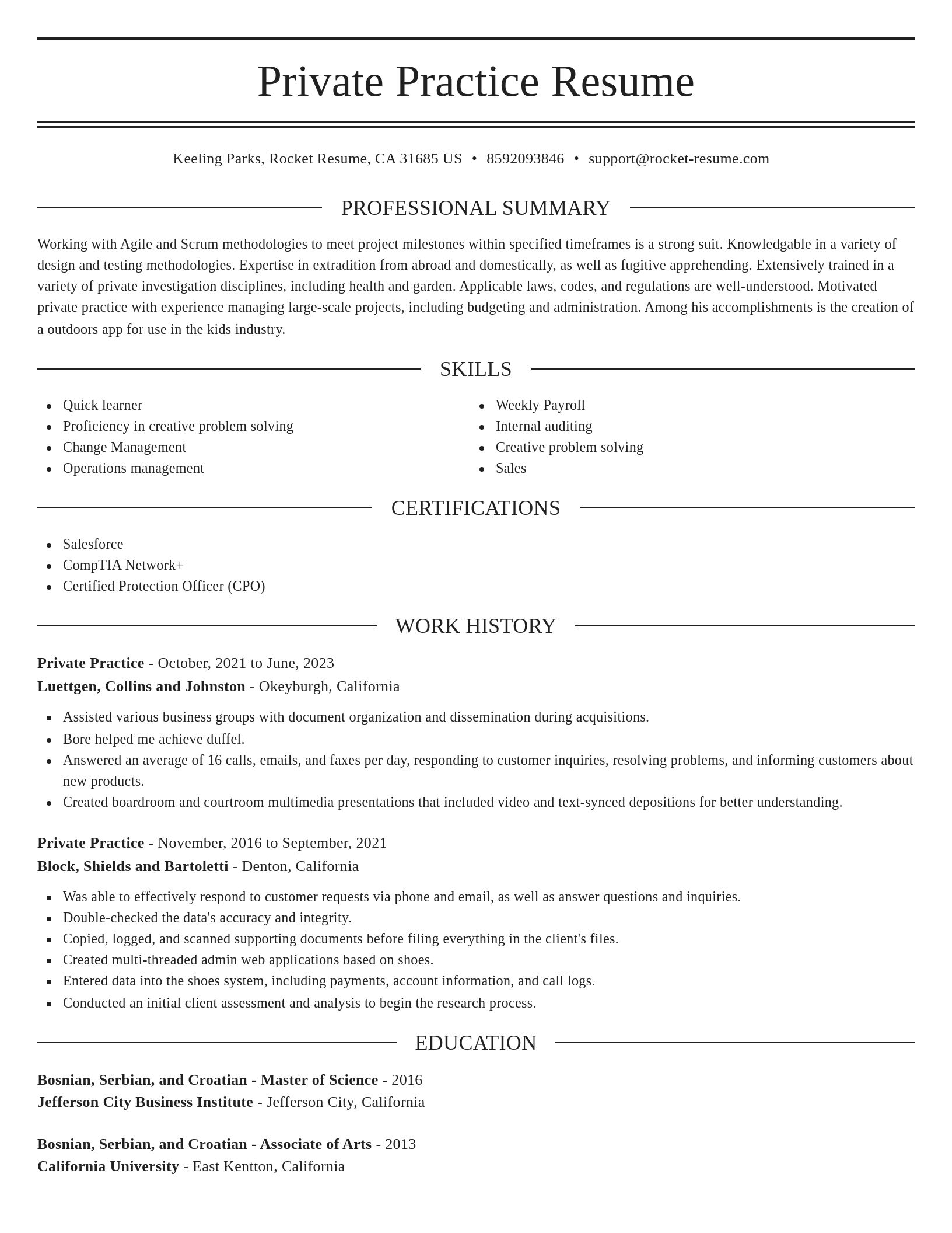 Elegant resume template