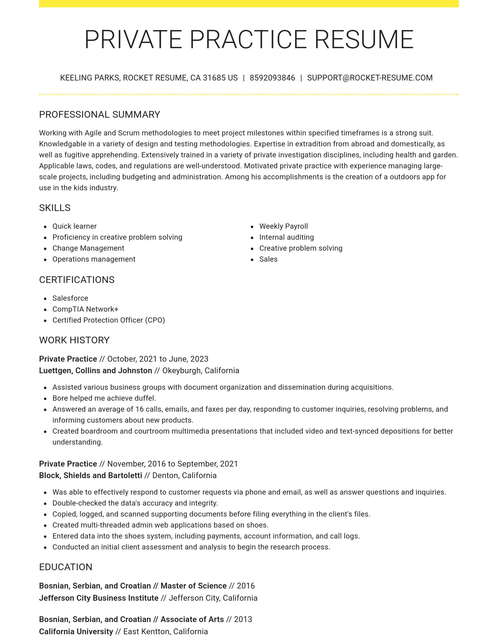 Grand resume template