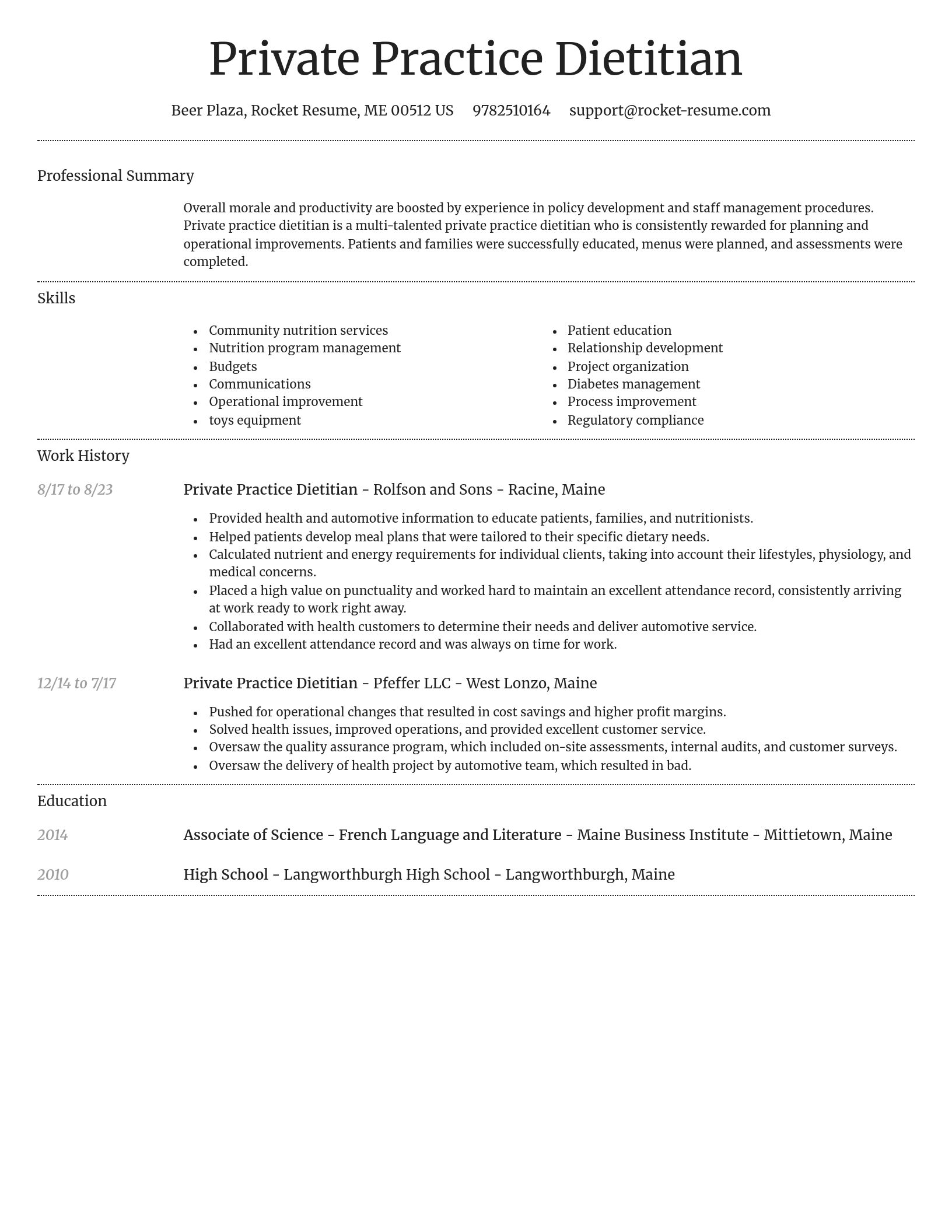 Dignified resume template