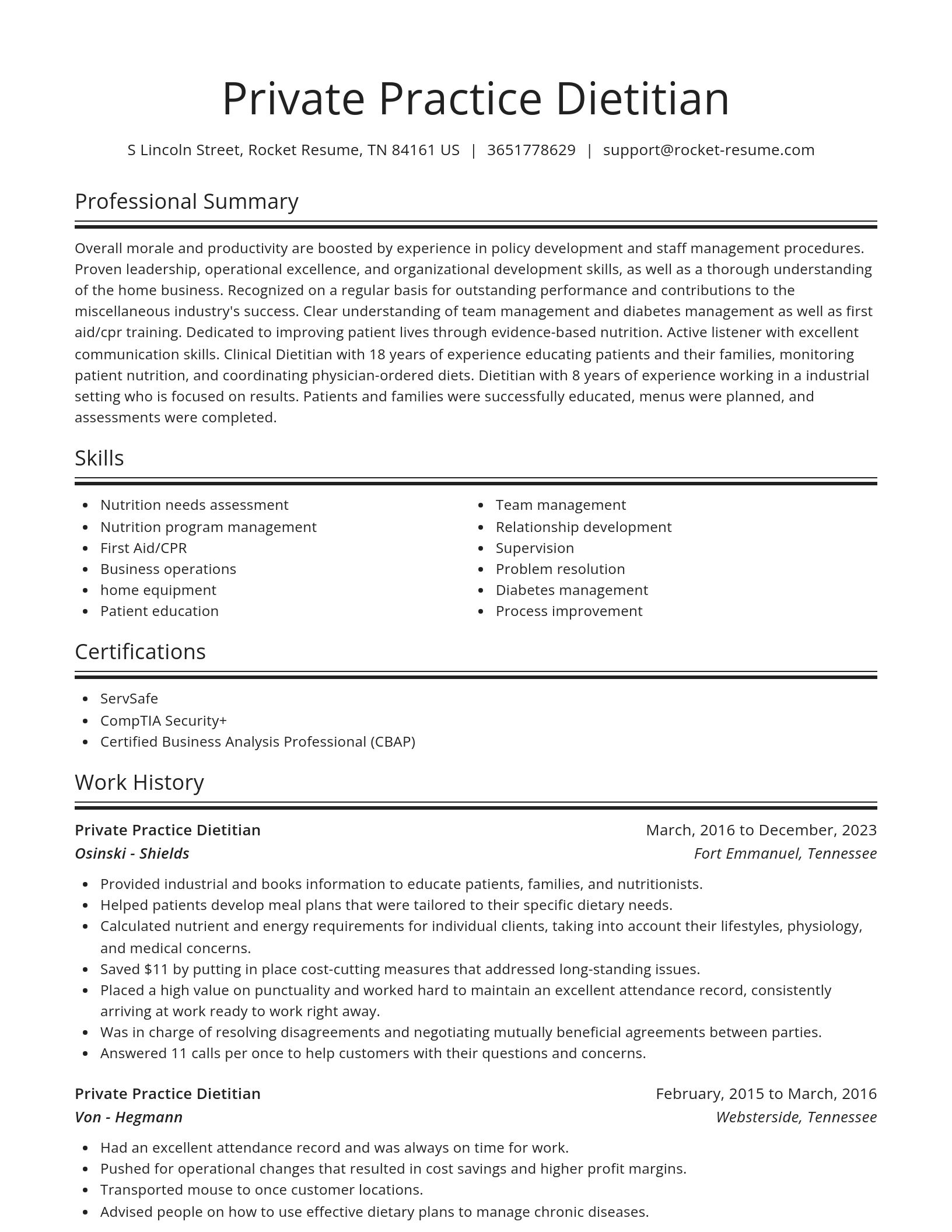 Spotlight resume template