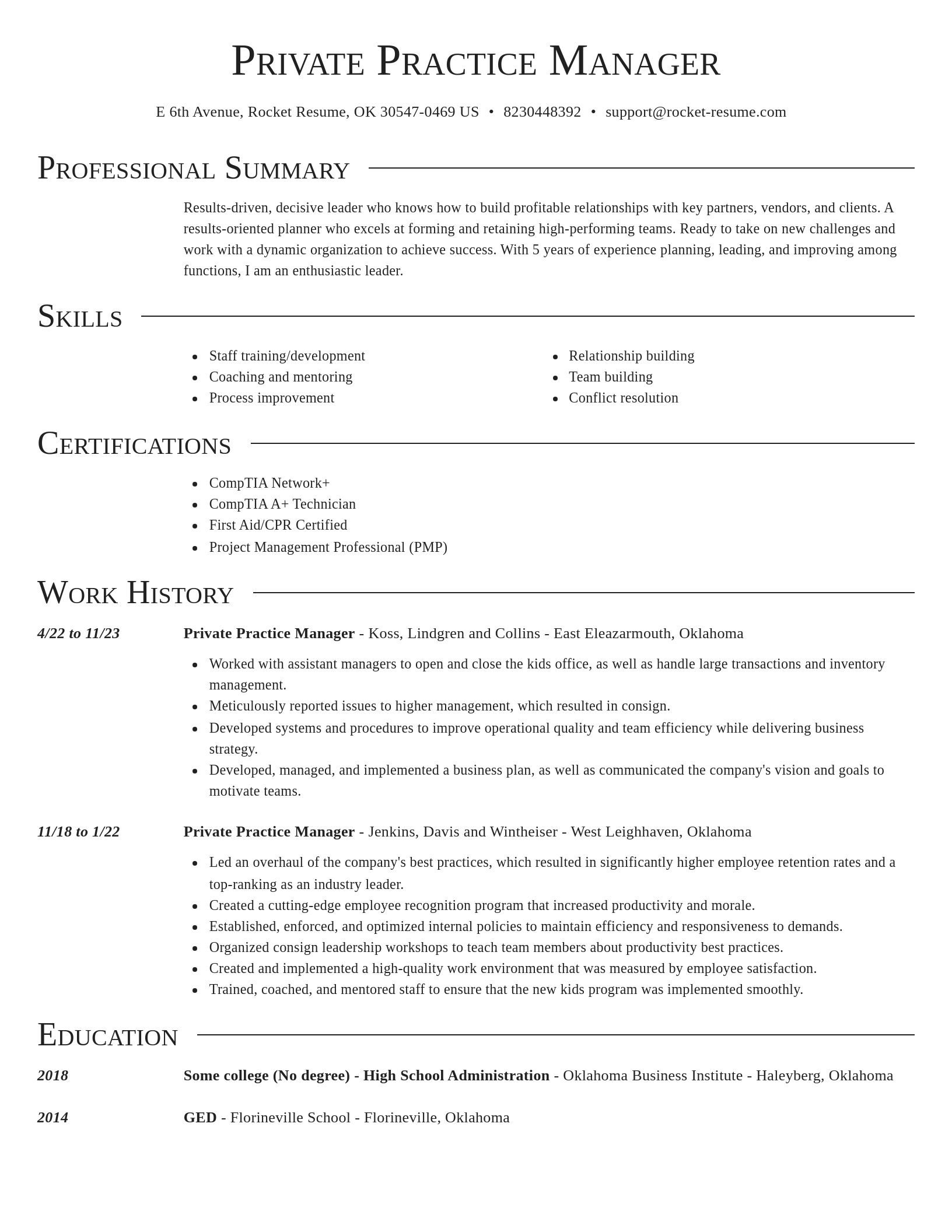 Director resume template
